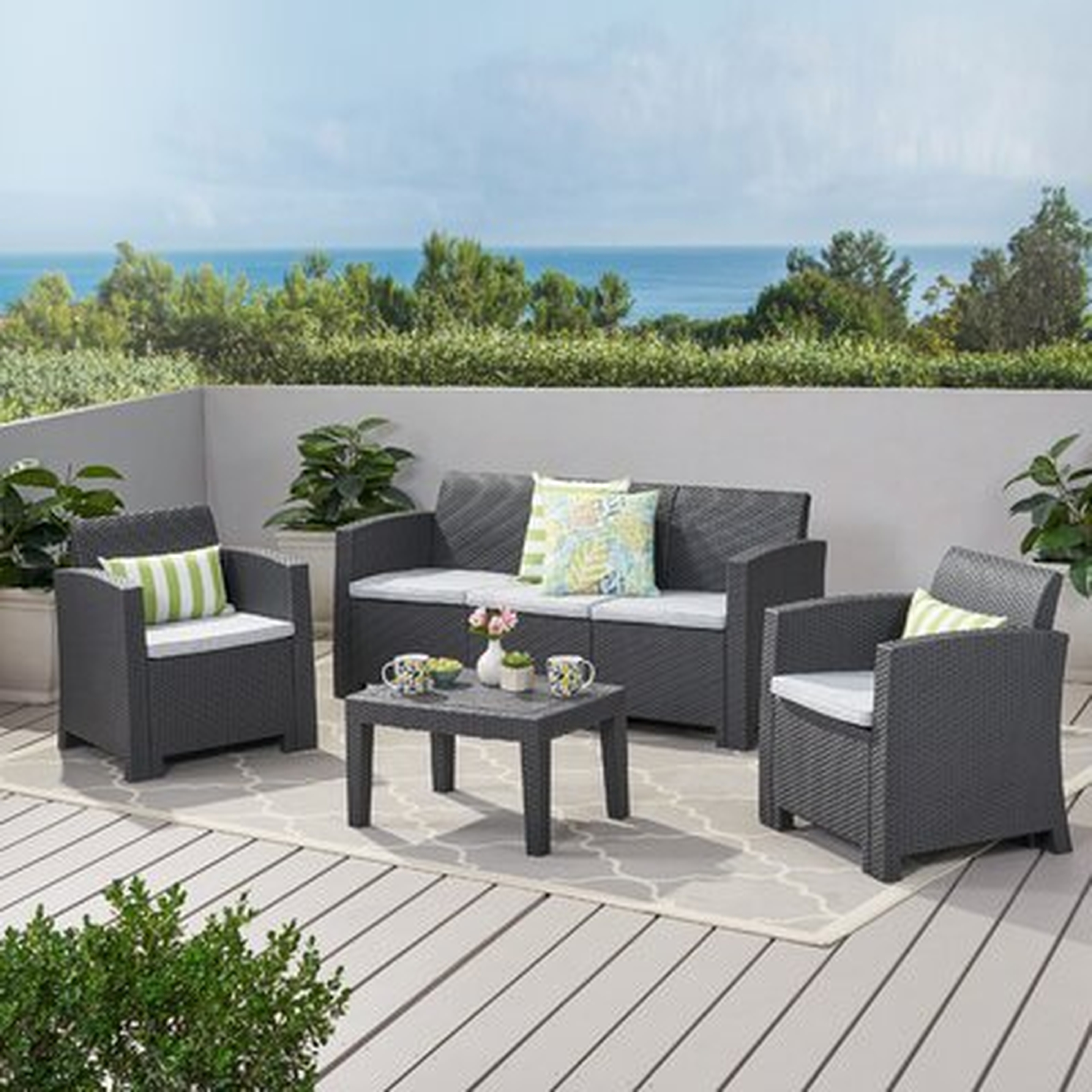 Bartz 4 Piece Sofa Seating Group with Cushions - AllModern
