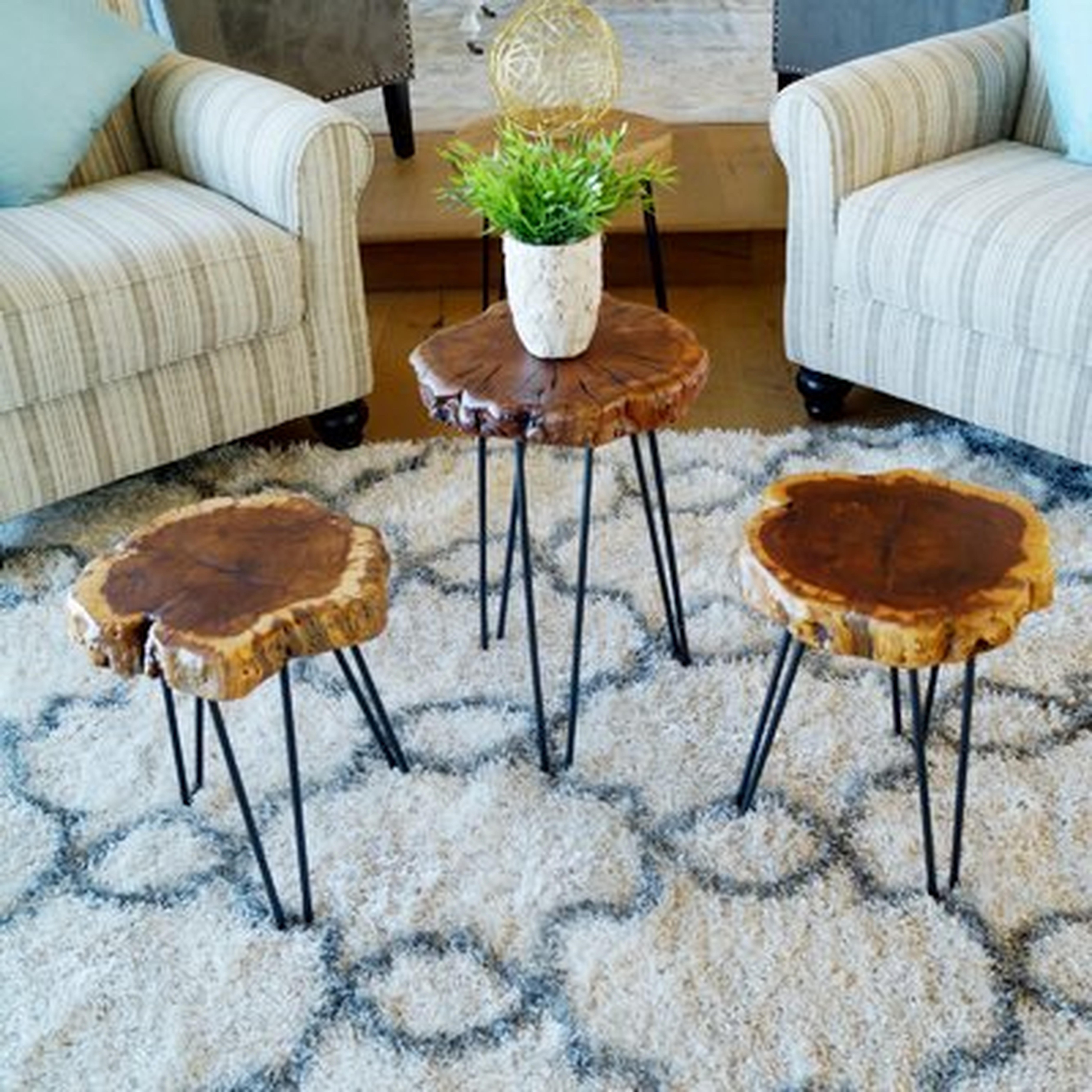 Jayce Solid Wood Tray Top Tree Stump End Table - Wayfair