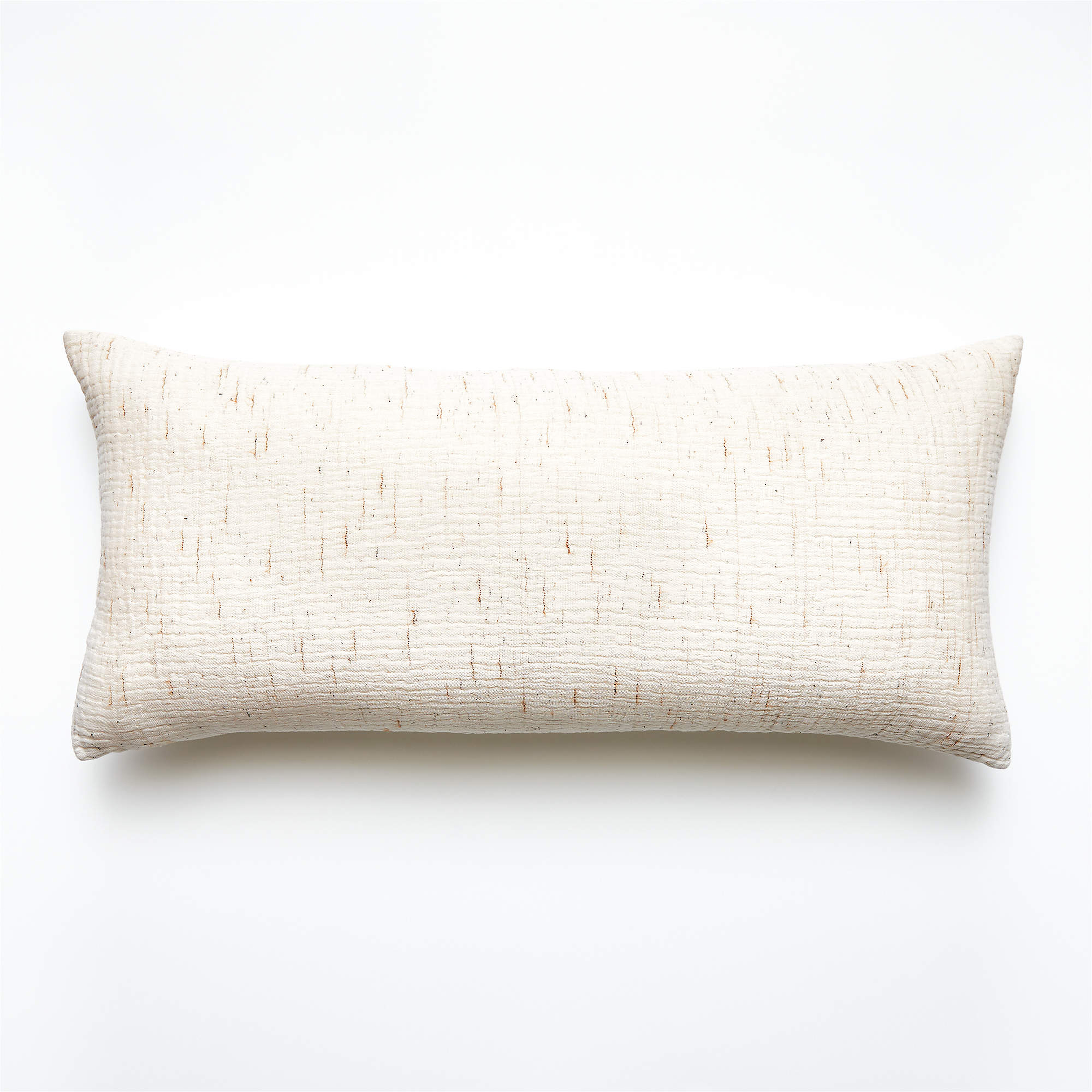 Nett Ivory Pillow with Down-Alternative Insert, 36" x 16" - CB2