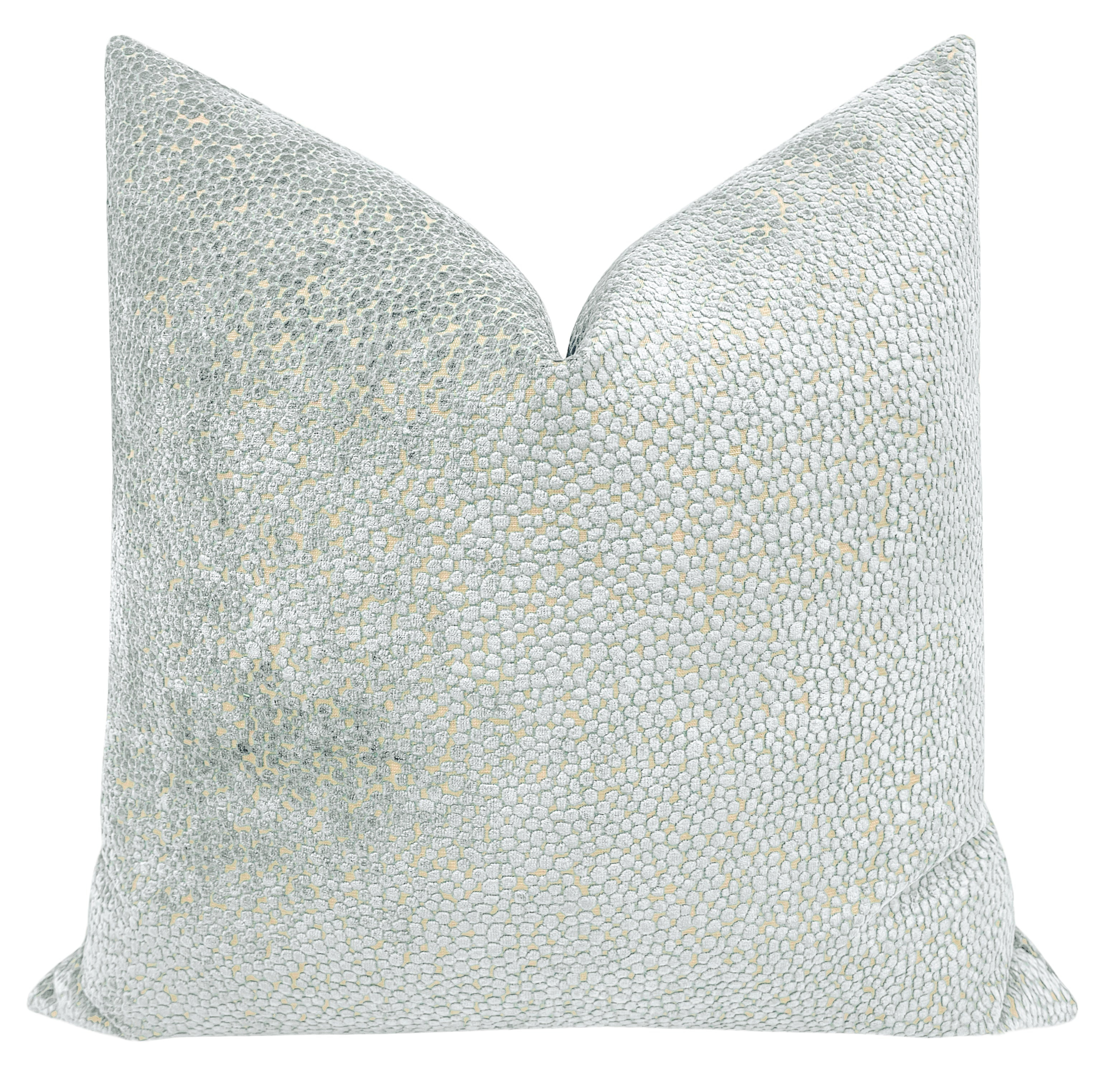 Cosmo Cut Velvet // Spa Blue - 18" X 18" - Little Design Company