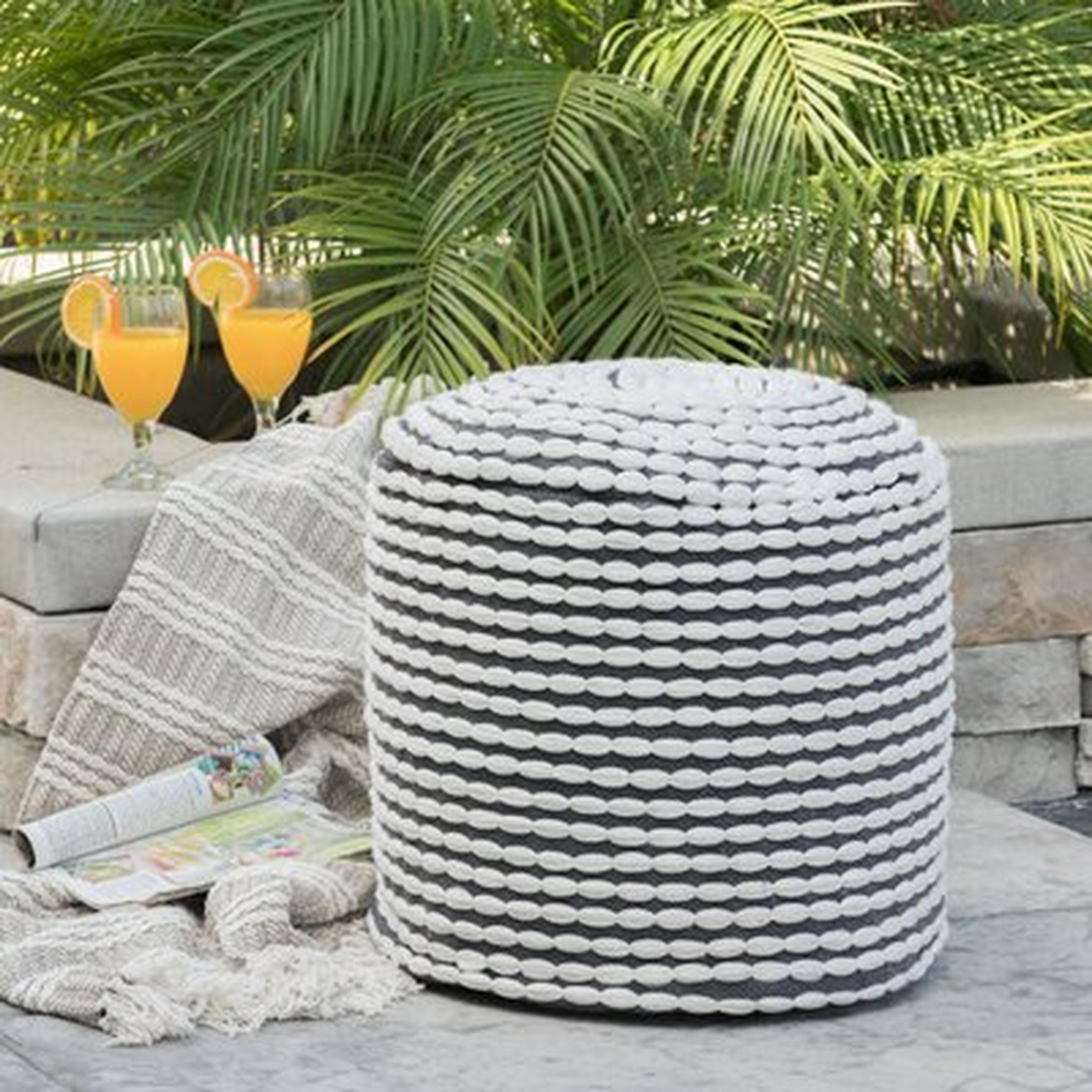 Hinkel Outdoor Pouf Ottoman - Wayfair