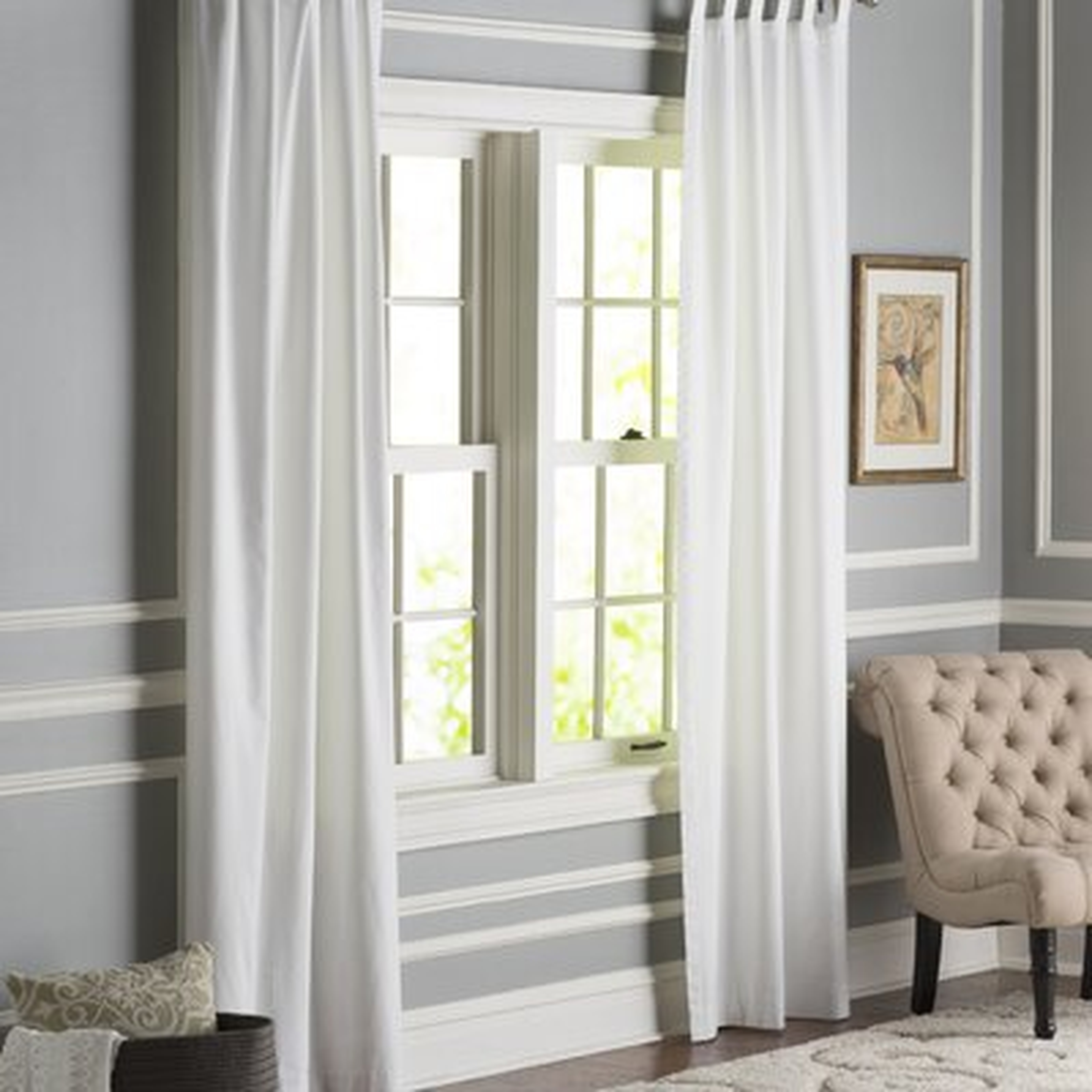 Mcgowen 100% Cotton Solid Room Darkening Thermal Tab Top Curtain Panels - Wayfair