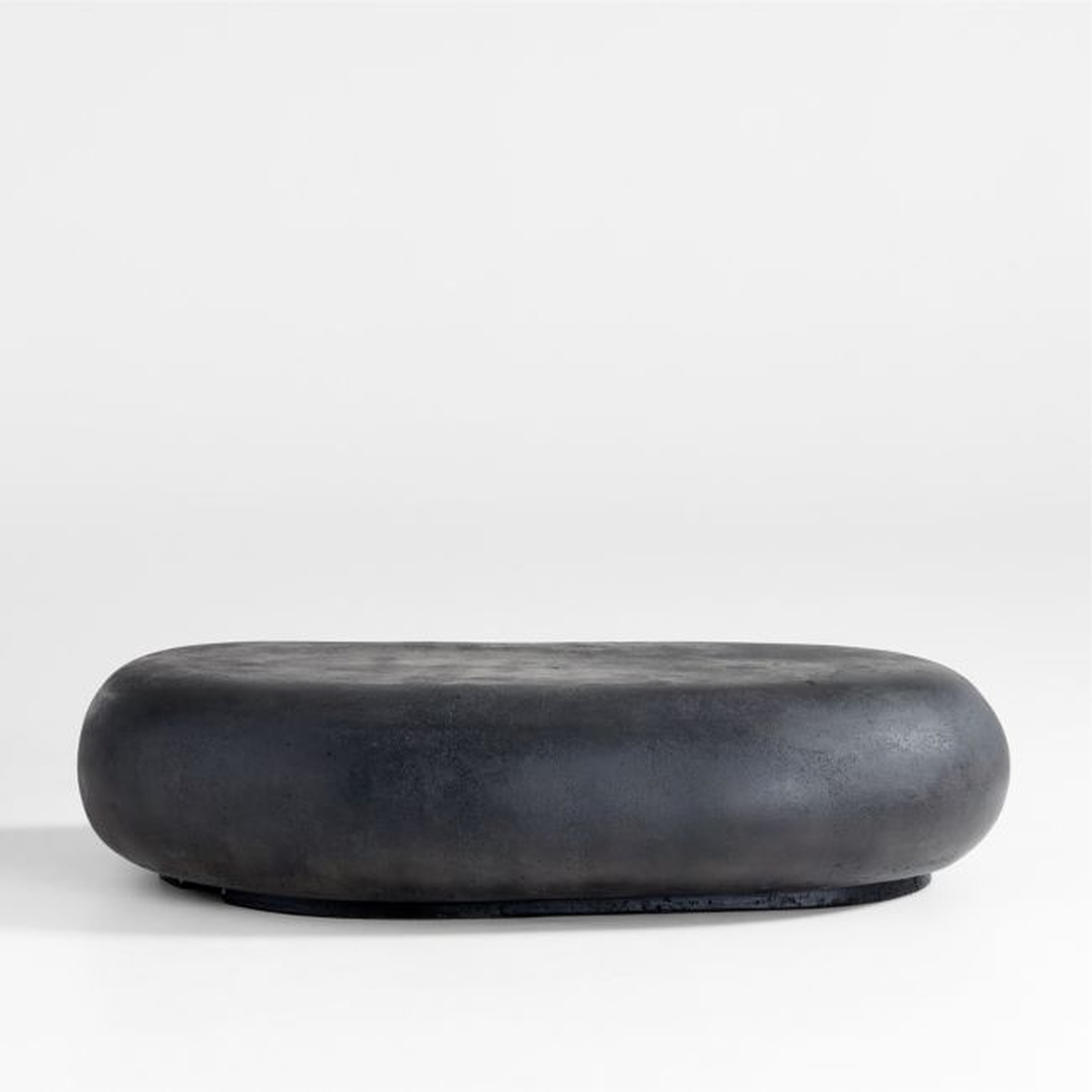 Pebble Charcoal Concrete 59" Oval Indoor/Outdoor Coffee Table by Leanne Ford - Crate and Barrel
