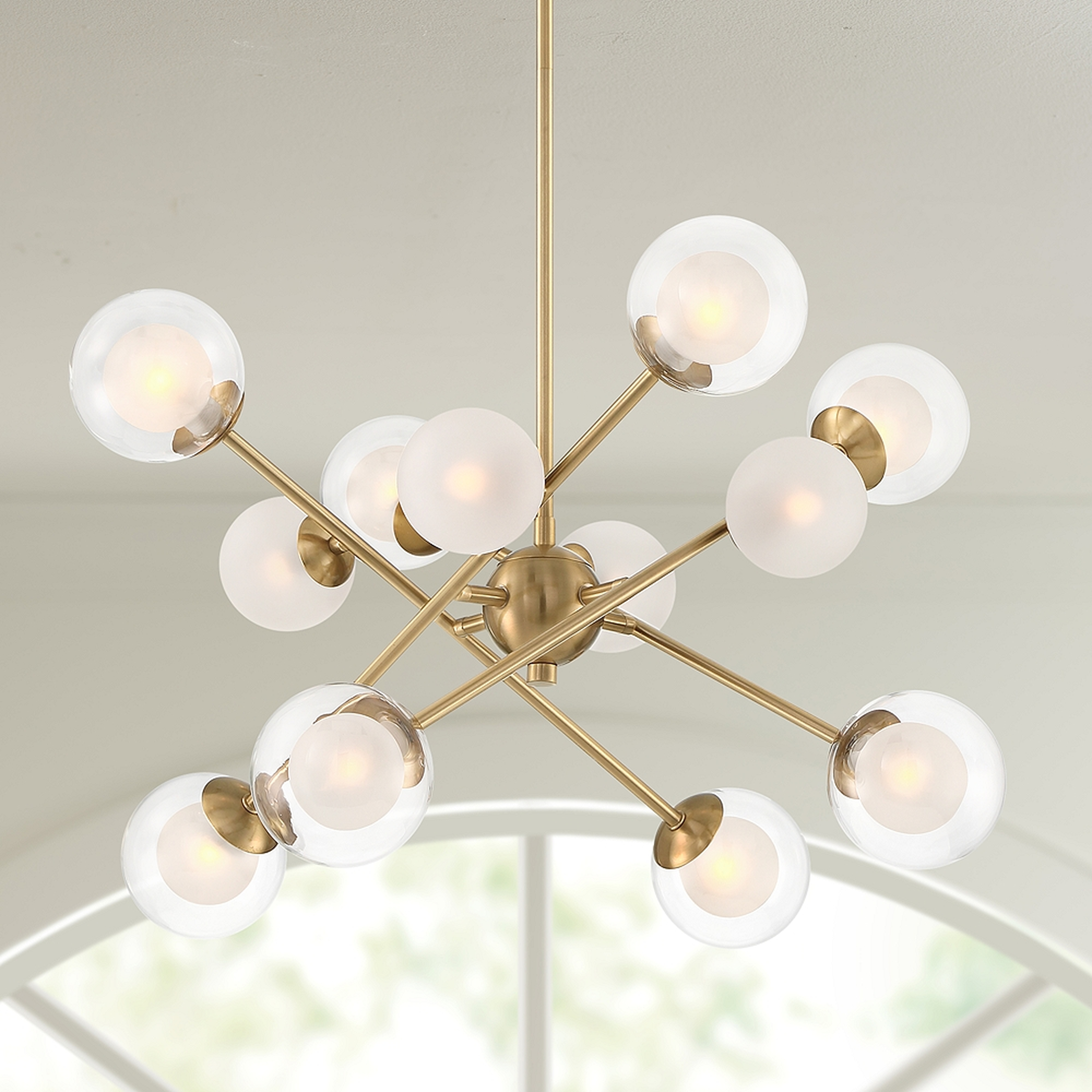 Possini Euro Davis 26 1/4" Soft Gold 12-Light LED Sputnik Chandelier - Lamps Plus