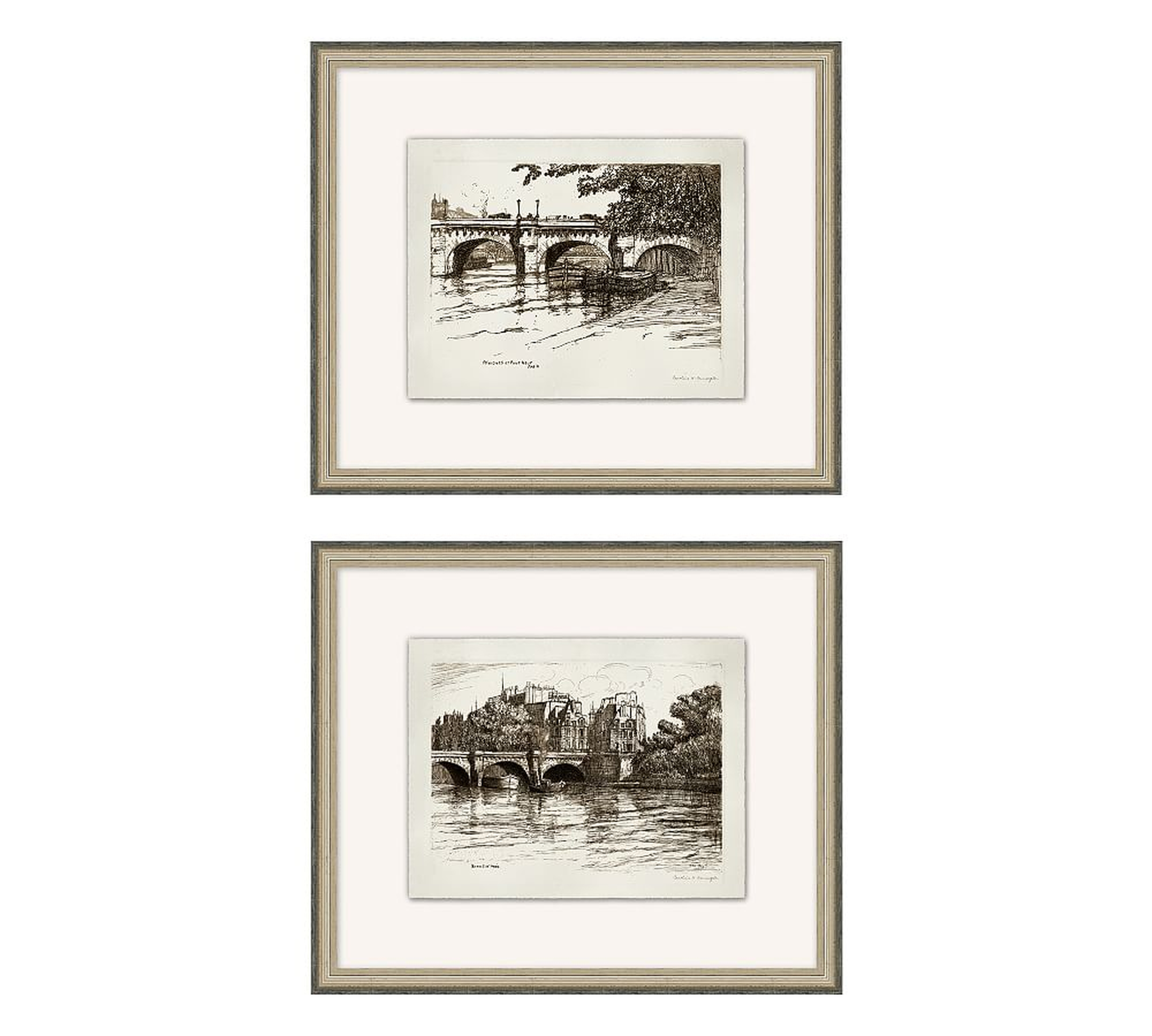 Bridges of the Seine Framed Prints, Set of 2 - Pottery Barn
