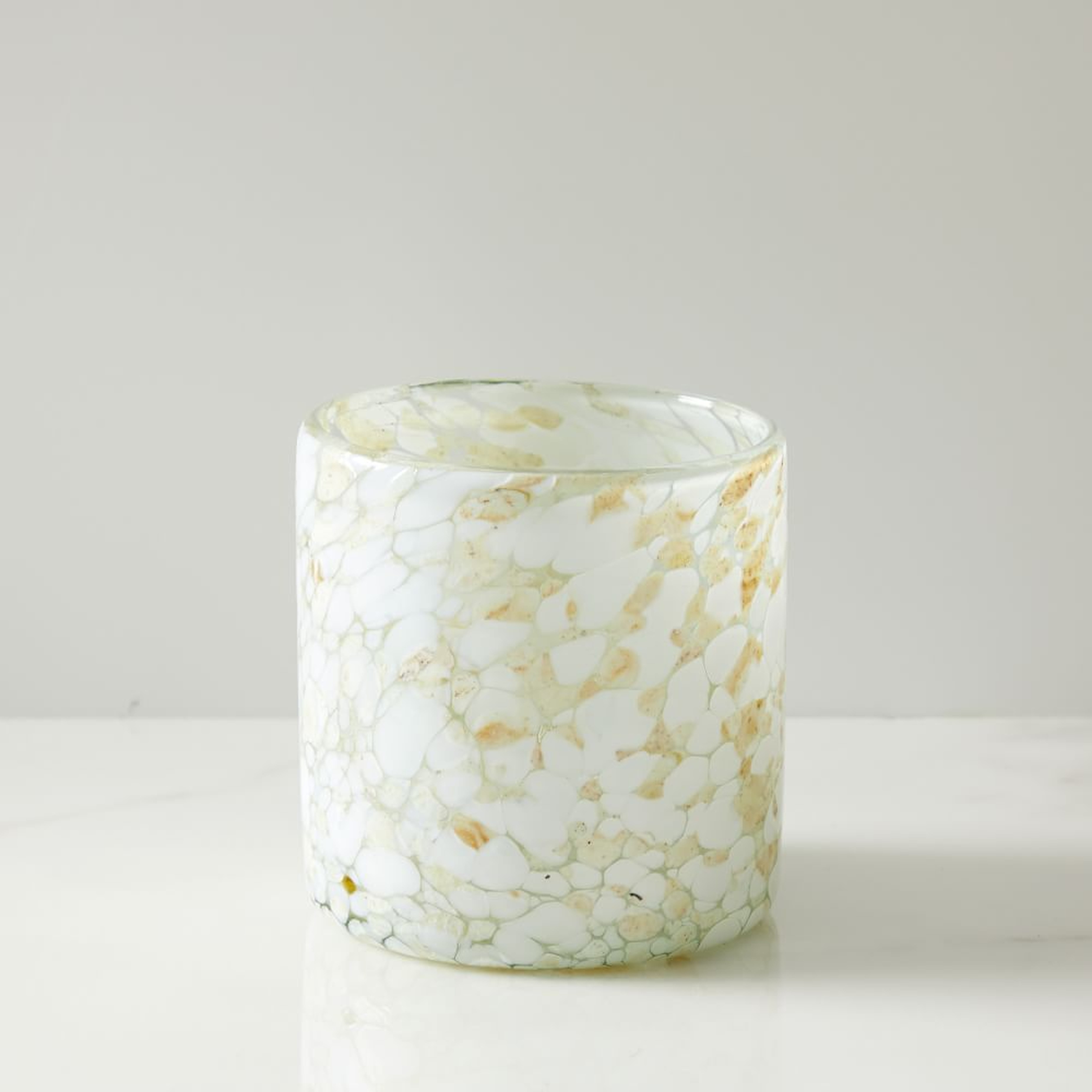 Speckled Mexican Glass Votive, Natural - West Elm