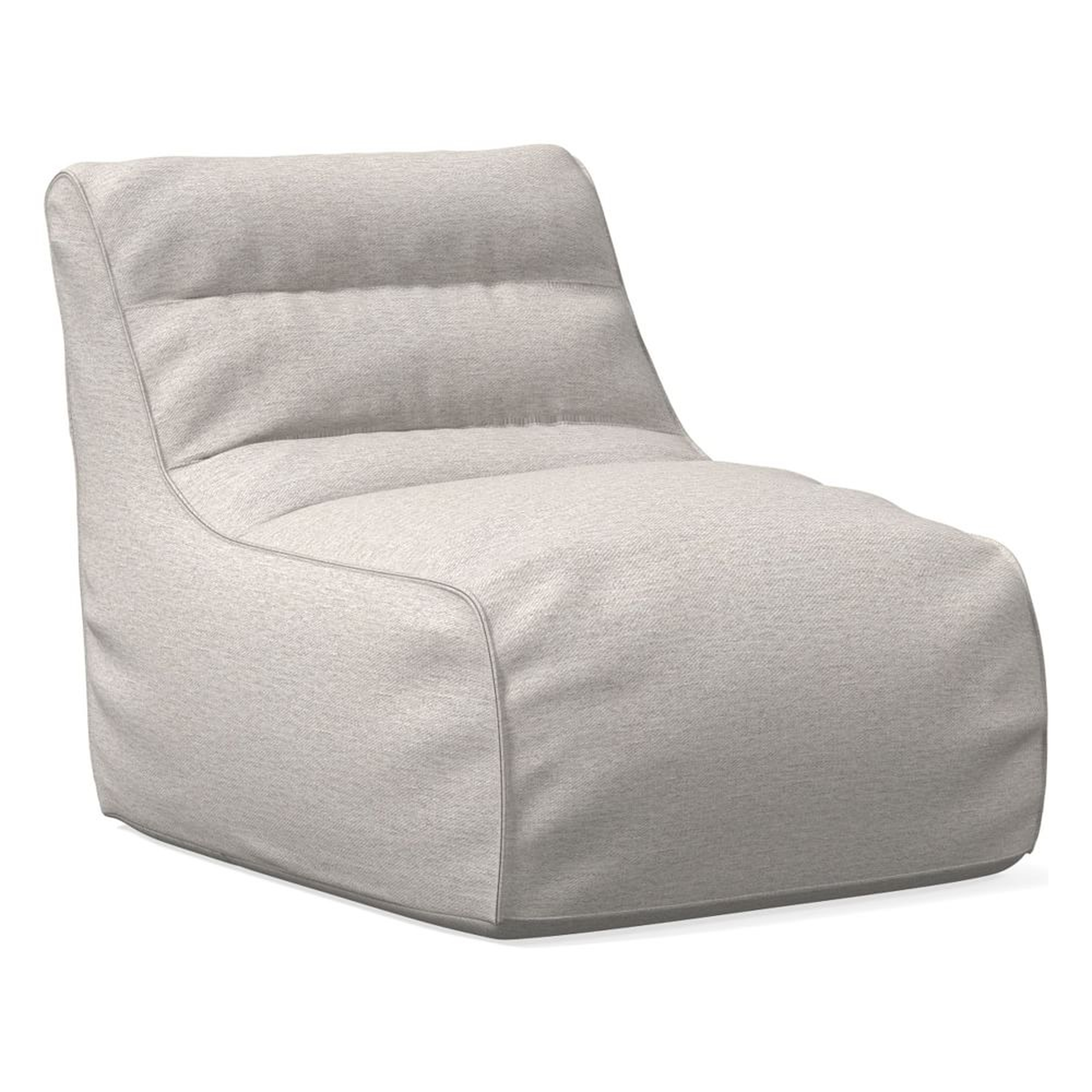 Levi Bean Bag Chair, Poly, Twill, Sand, Concealed Support - West Elm