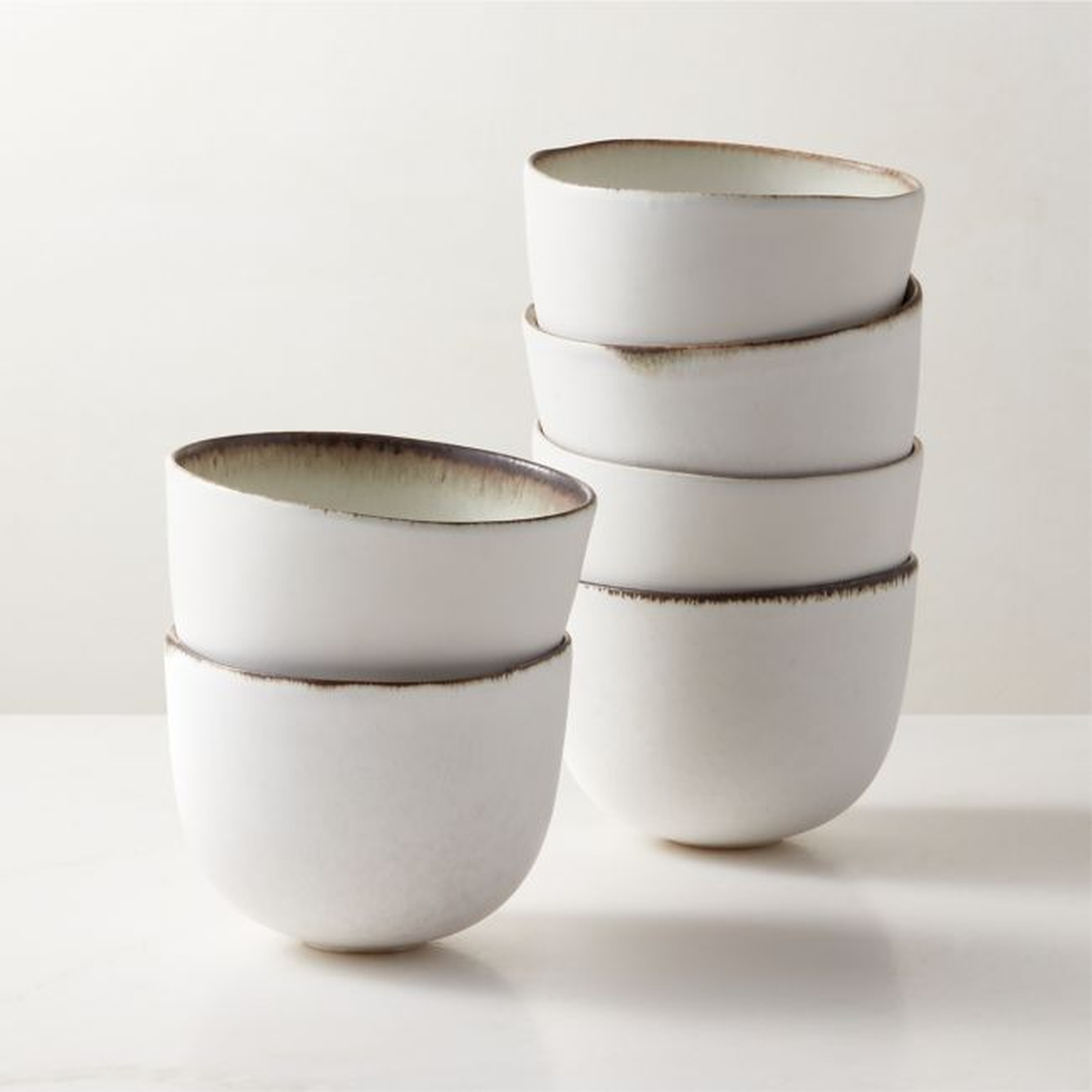 Sakana White Noodle Bowls Set of 6 - CB2