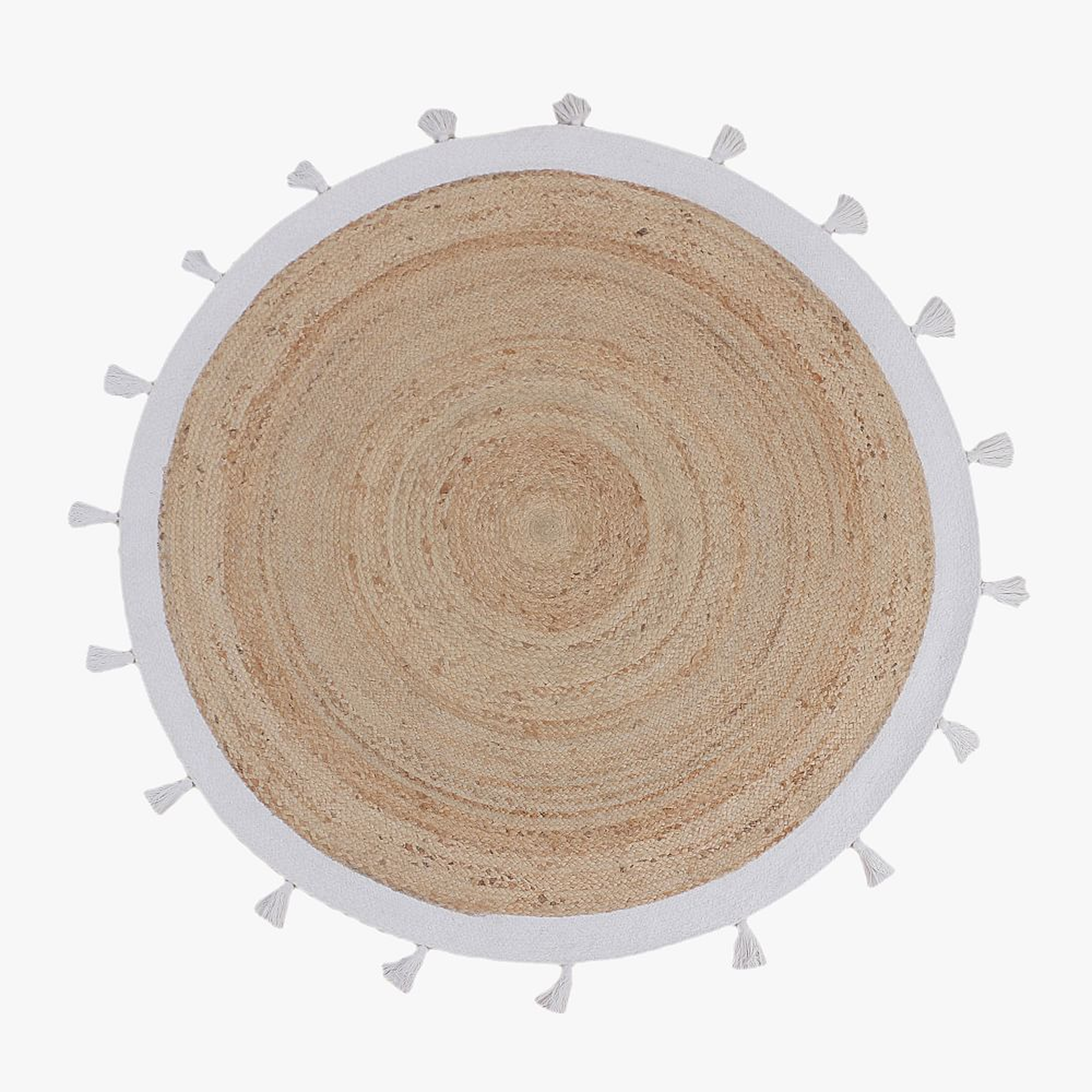 Jute Round Rug, 5" Round, Natural/Ivory - Pottery Barn Teen