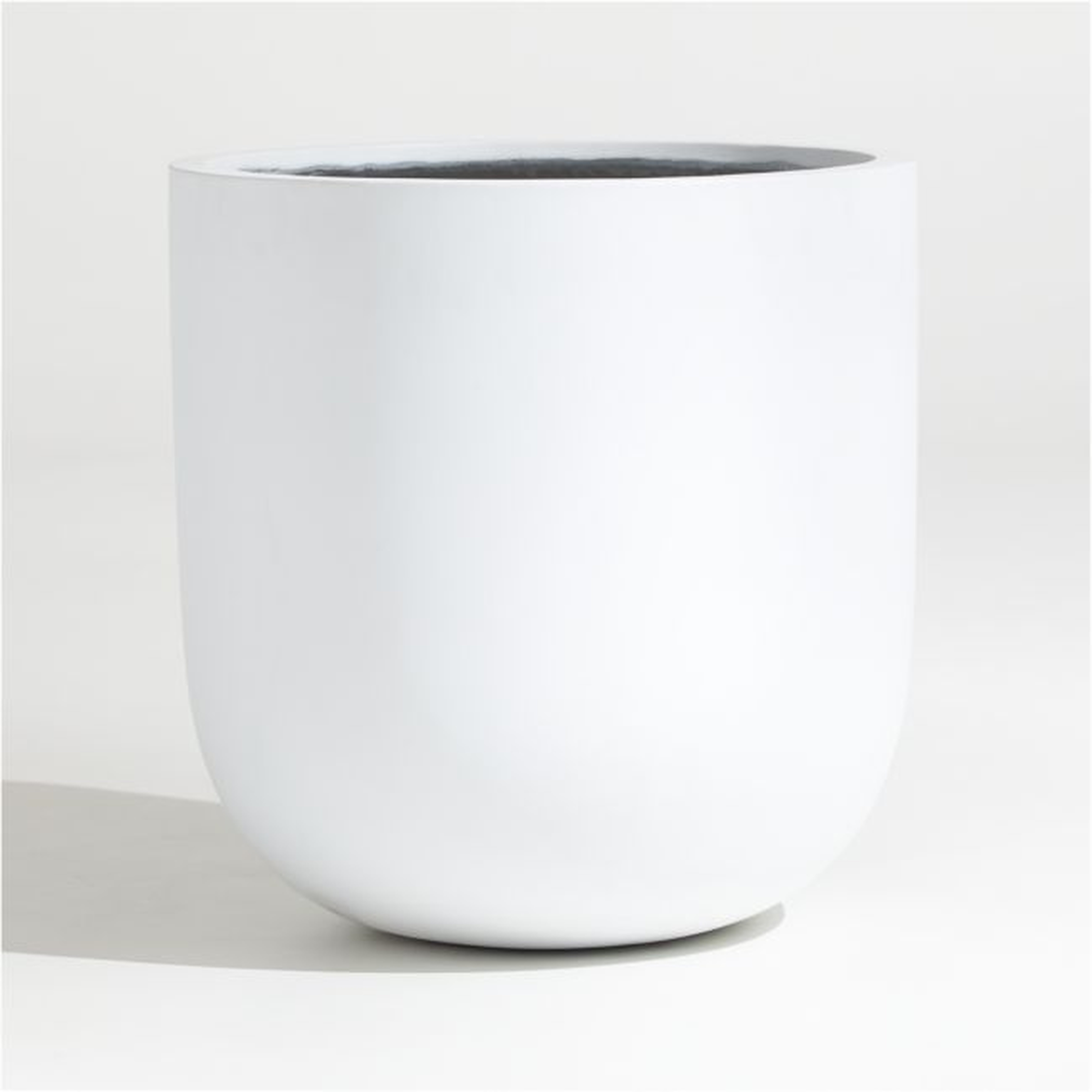 Junio Large White Planter 22.25" - Crate and Barrel