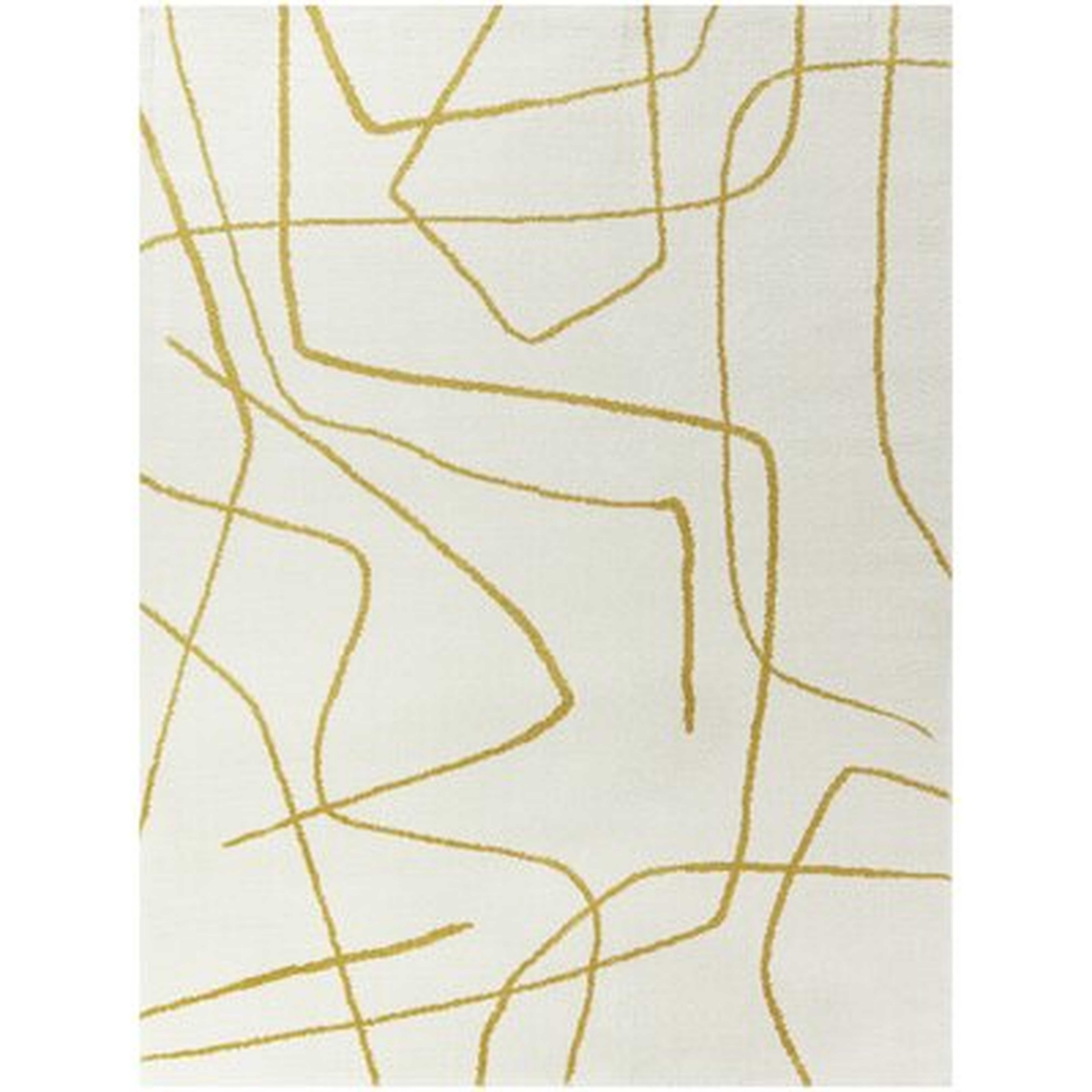 Elkhorn Abstract Mustard/White Area Rug - Wayfair