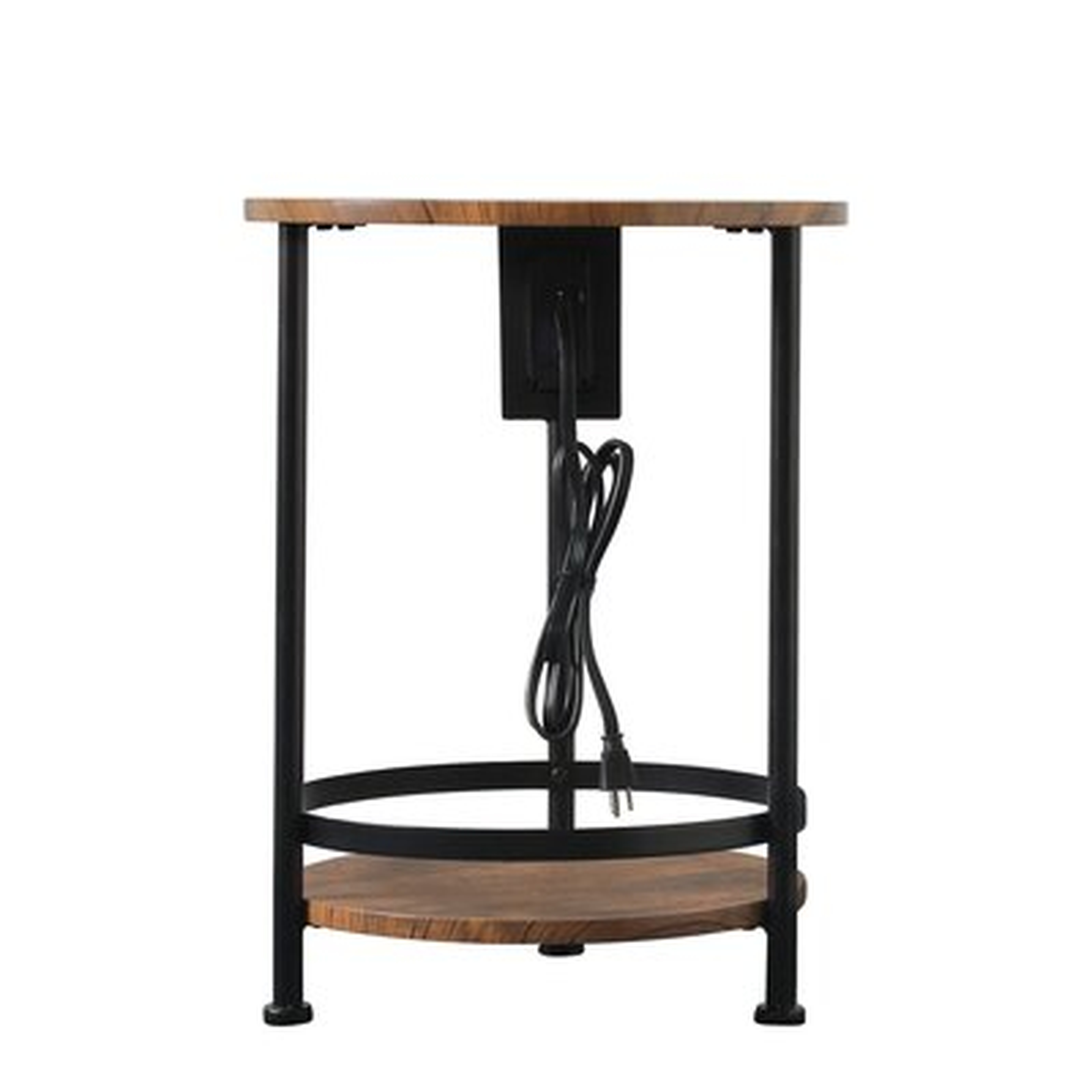 Round End Table with USB Port Side Table - Wayfair