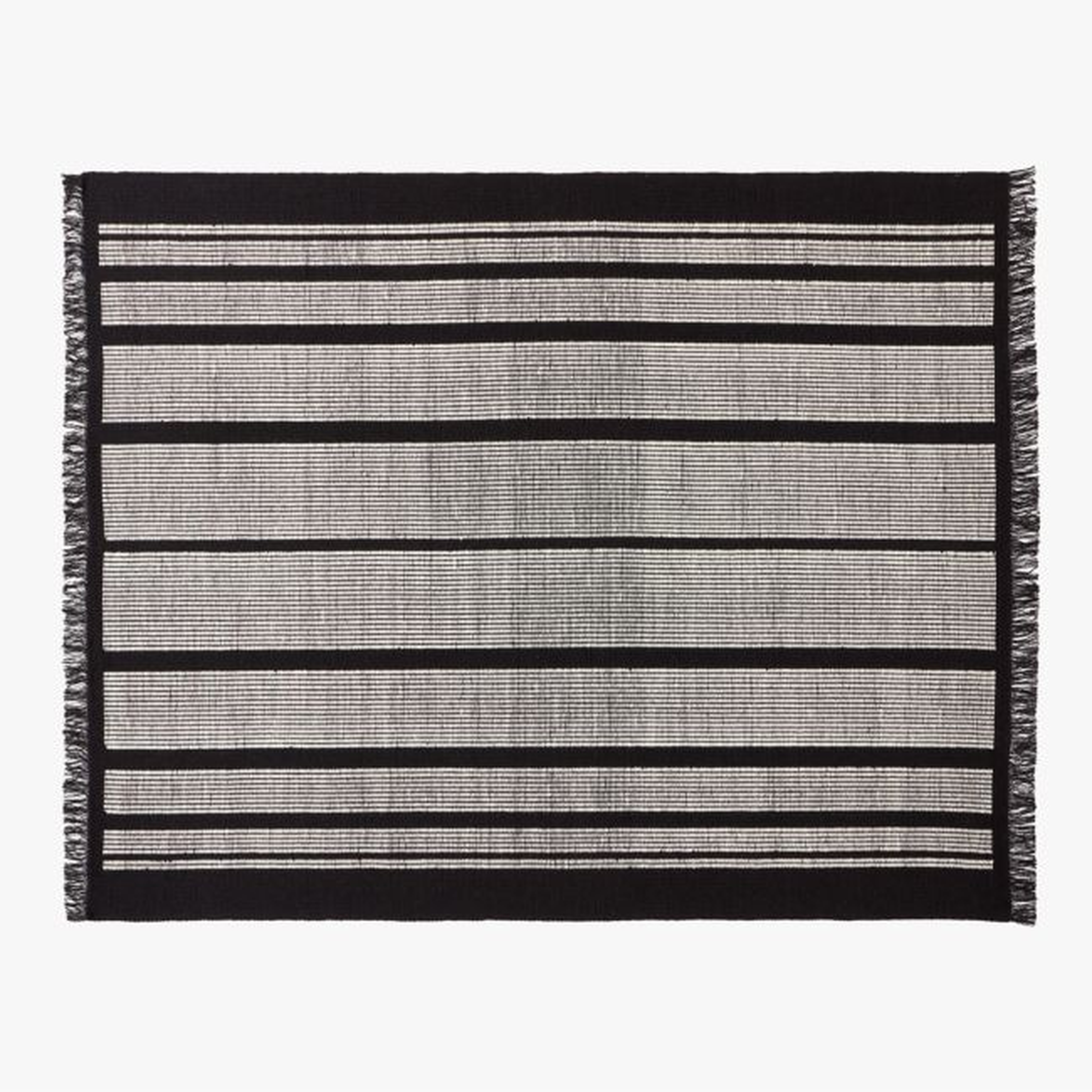 Calia Black and White Striped Area Rug 8'x10' - CB2