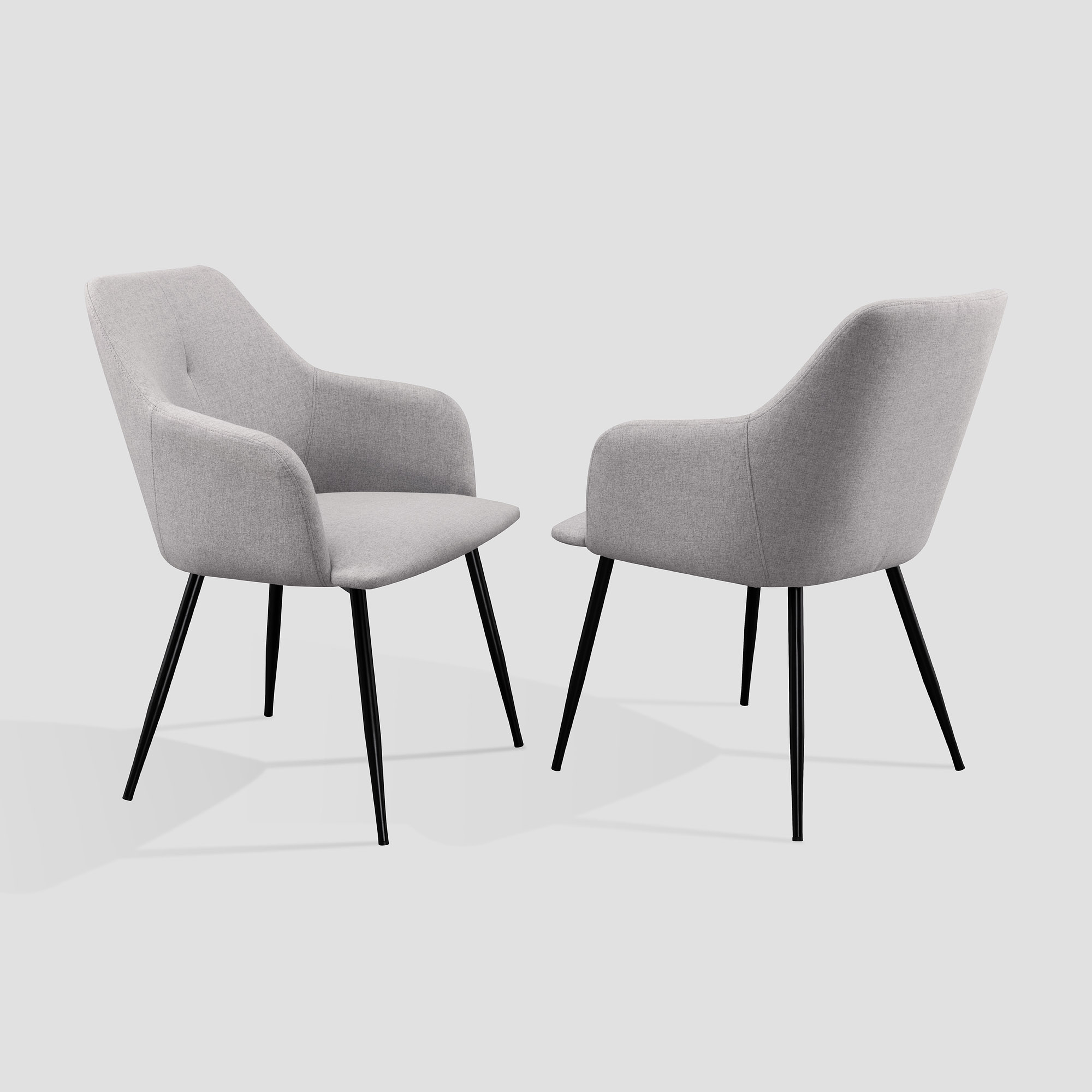 Upholstered Dining Arm Chair - 2PK - Fog Gray - Walker Edison