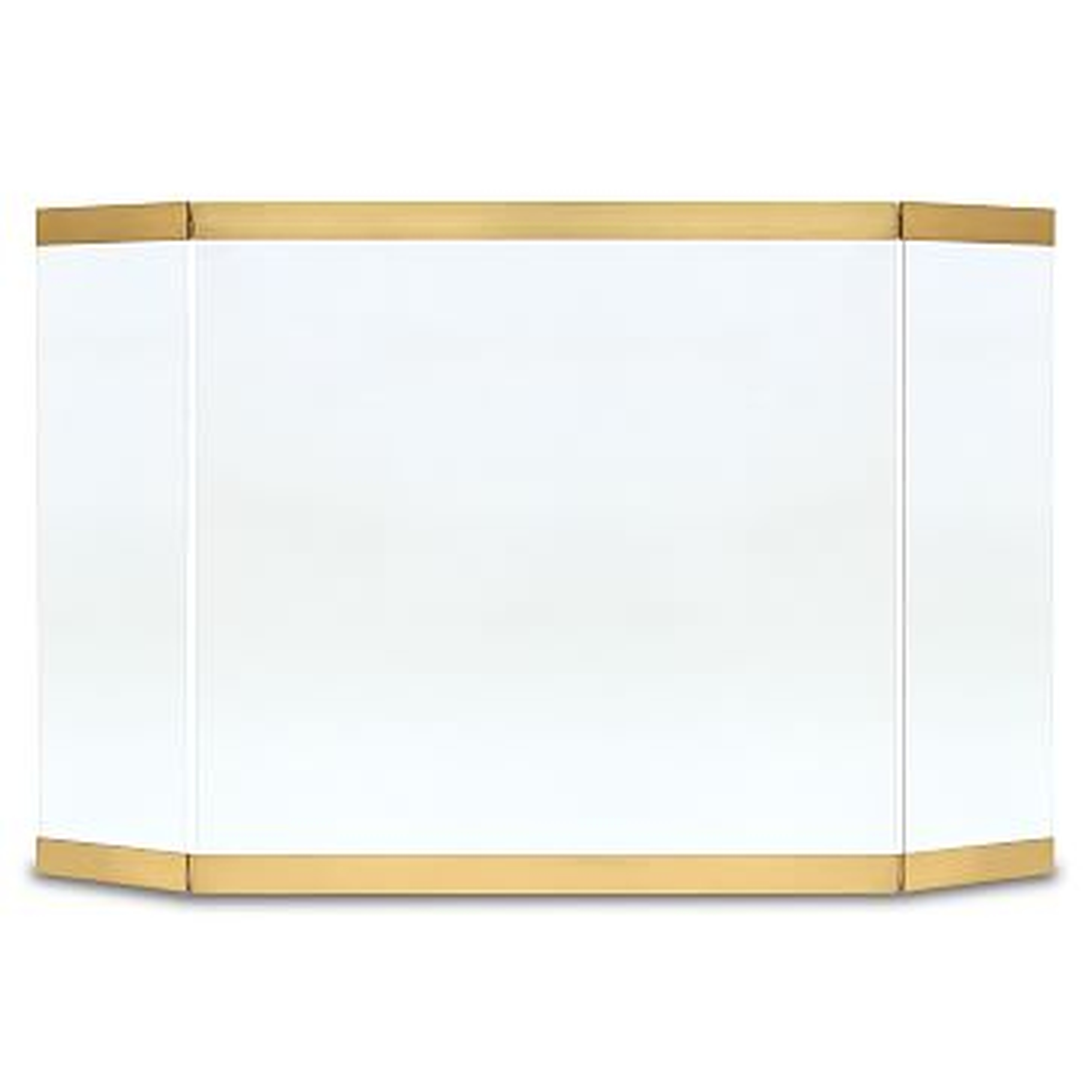 Modern Glass Tri Panel Screen, Brass - West Elm