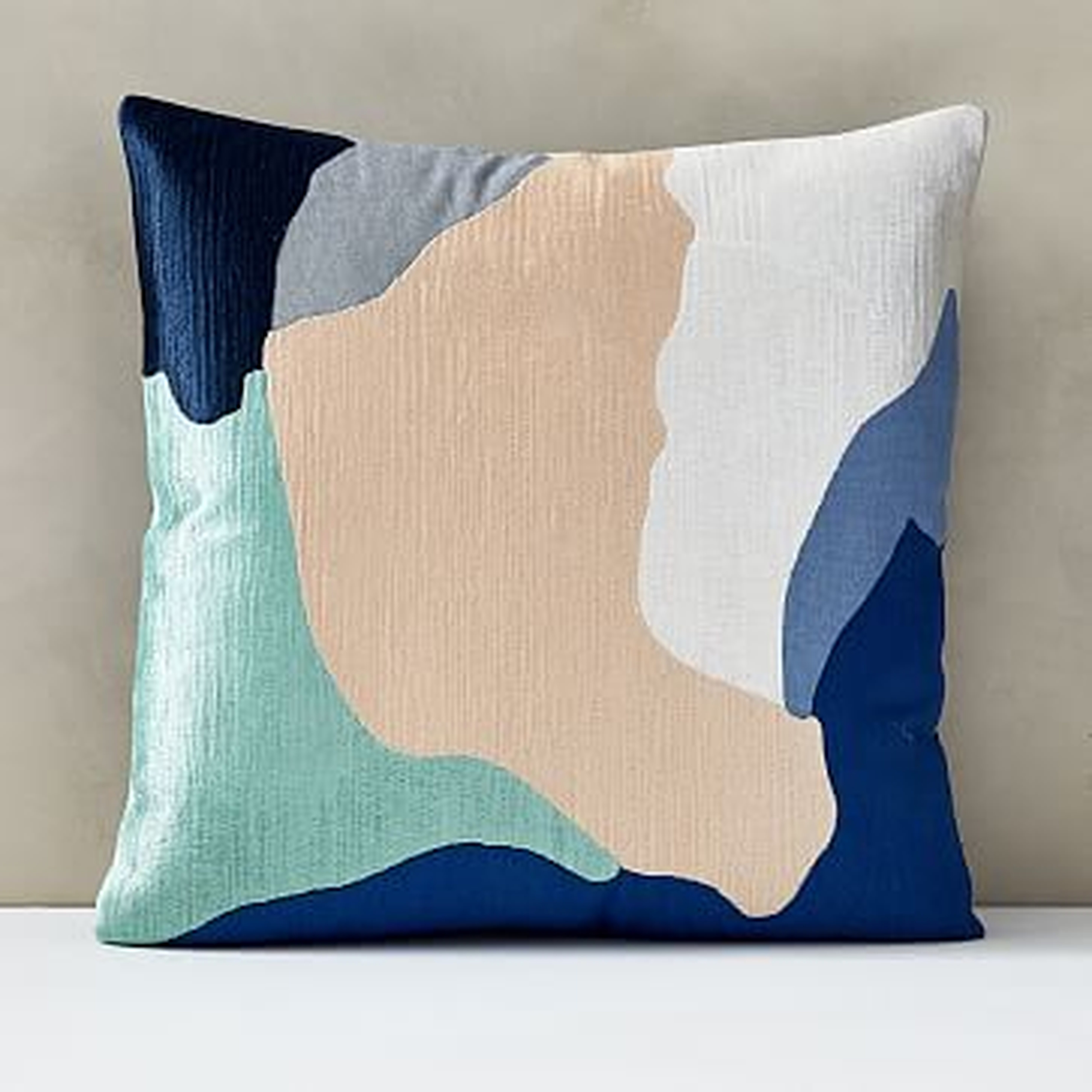 Abstract Art Palette Pillow Cover, 20"x20", Blue Ribbon - West Elm