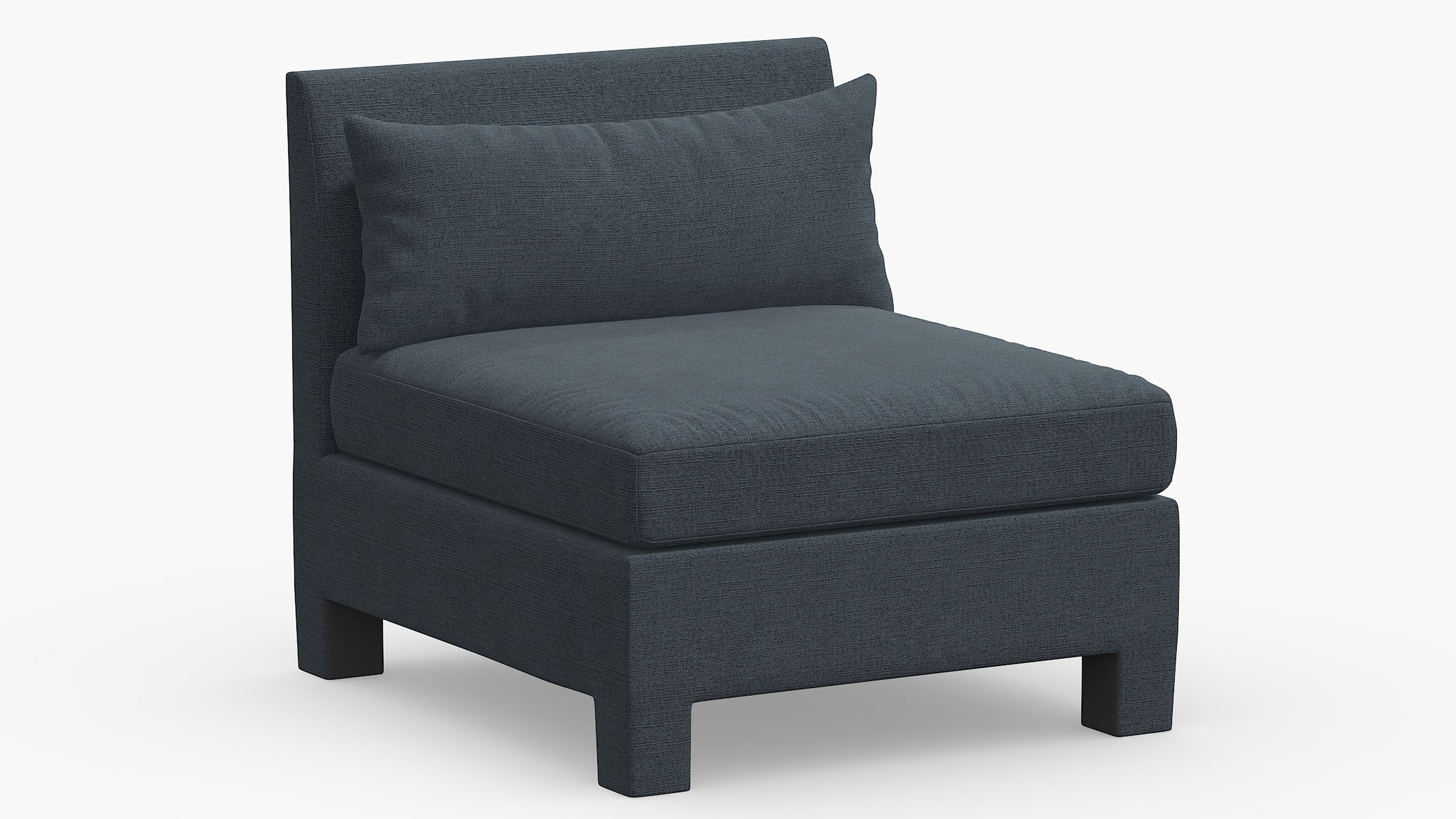 Modern Slipper Chair, Navy Everyday Linen - The Inside