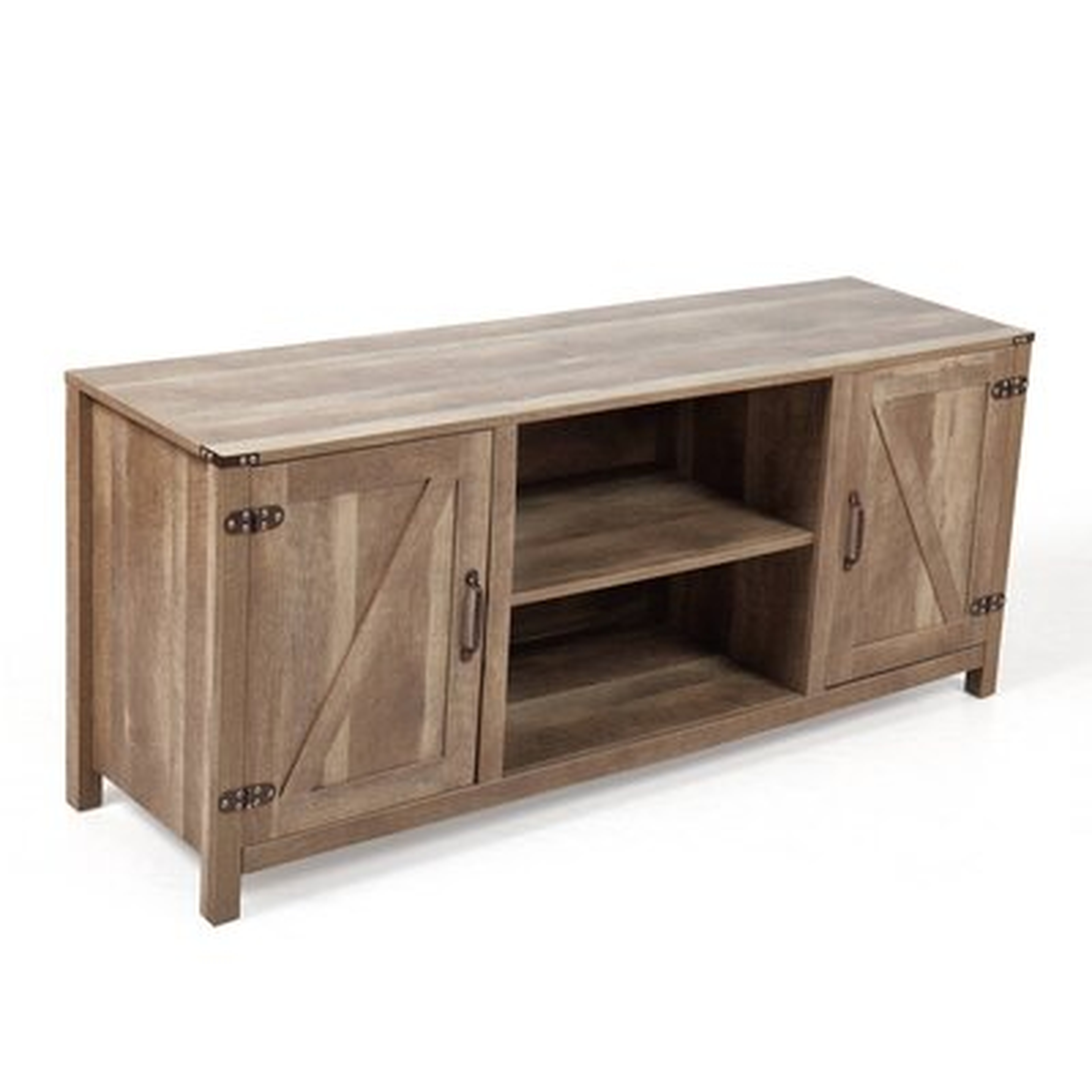 Solid Wood TV Stand for TVs up to 65", Brown Oak - Wayfair