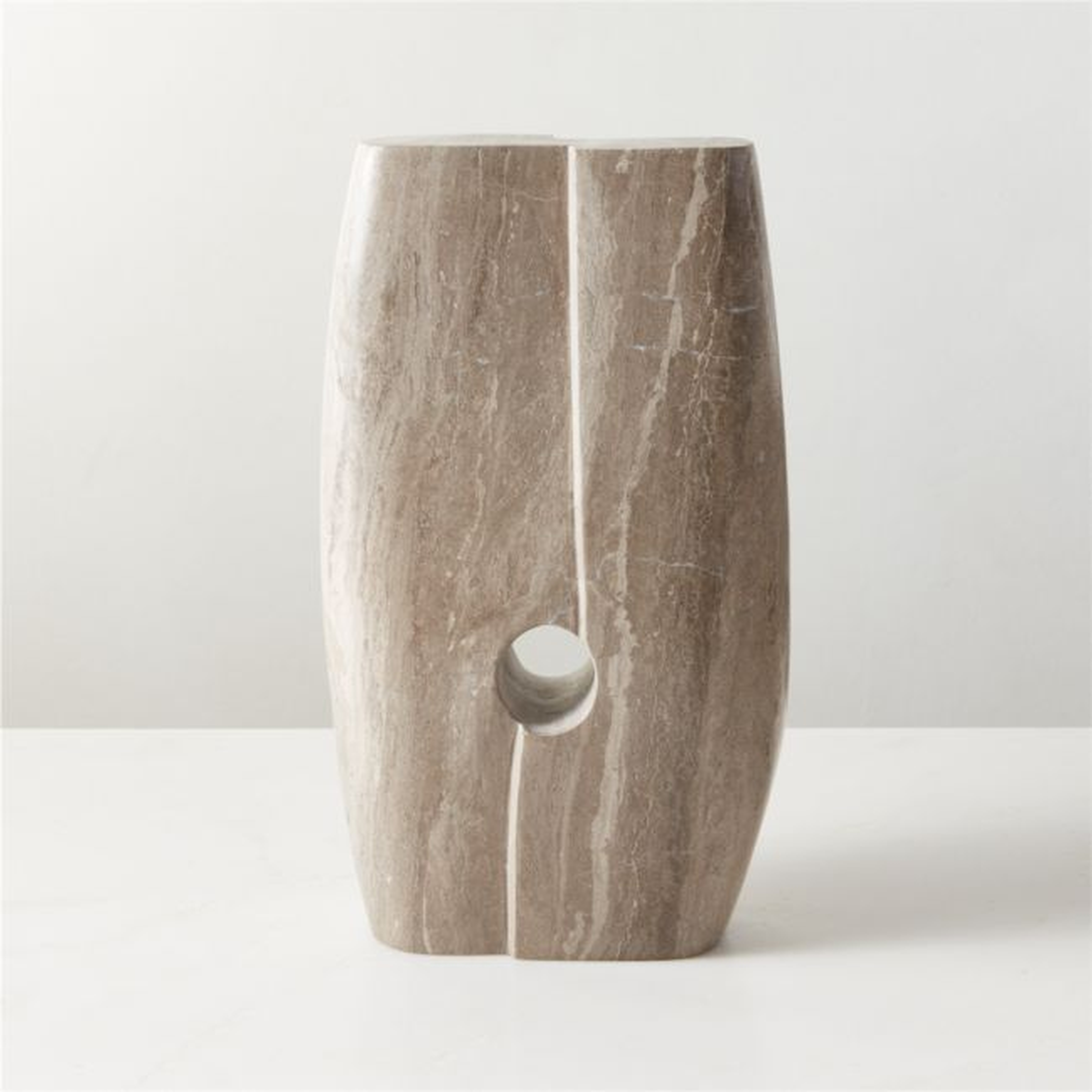 Casta Brown Marble Decorative Sculpture - CB2
