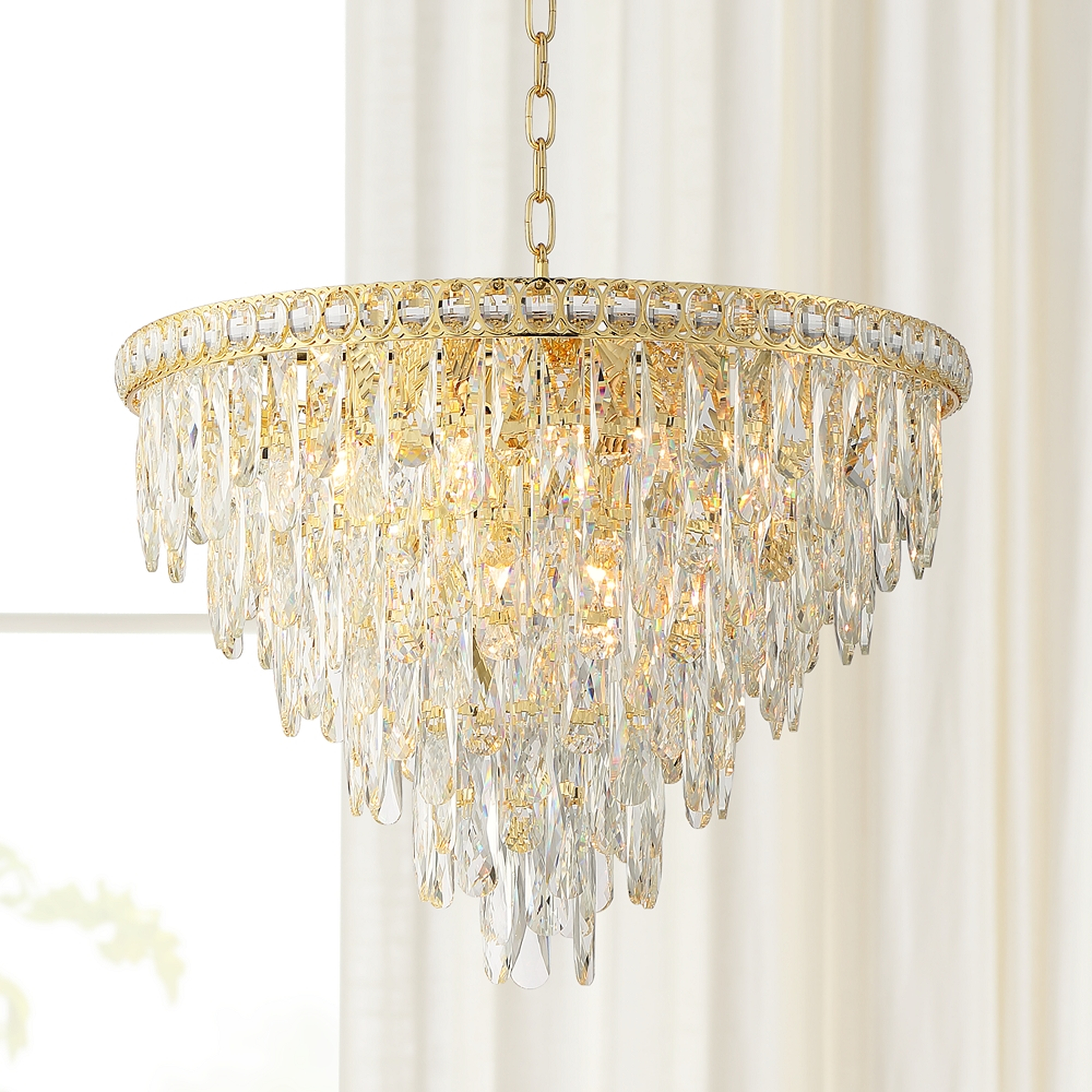 Trenta 23 1/2" Wide Gold and Crystal Pendant Light - Style # 78T22 - Lamps Plus