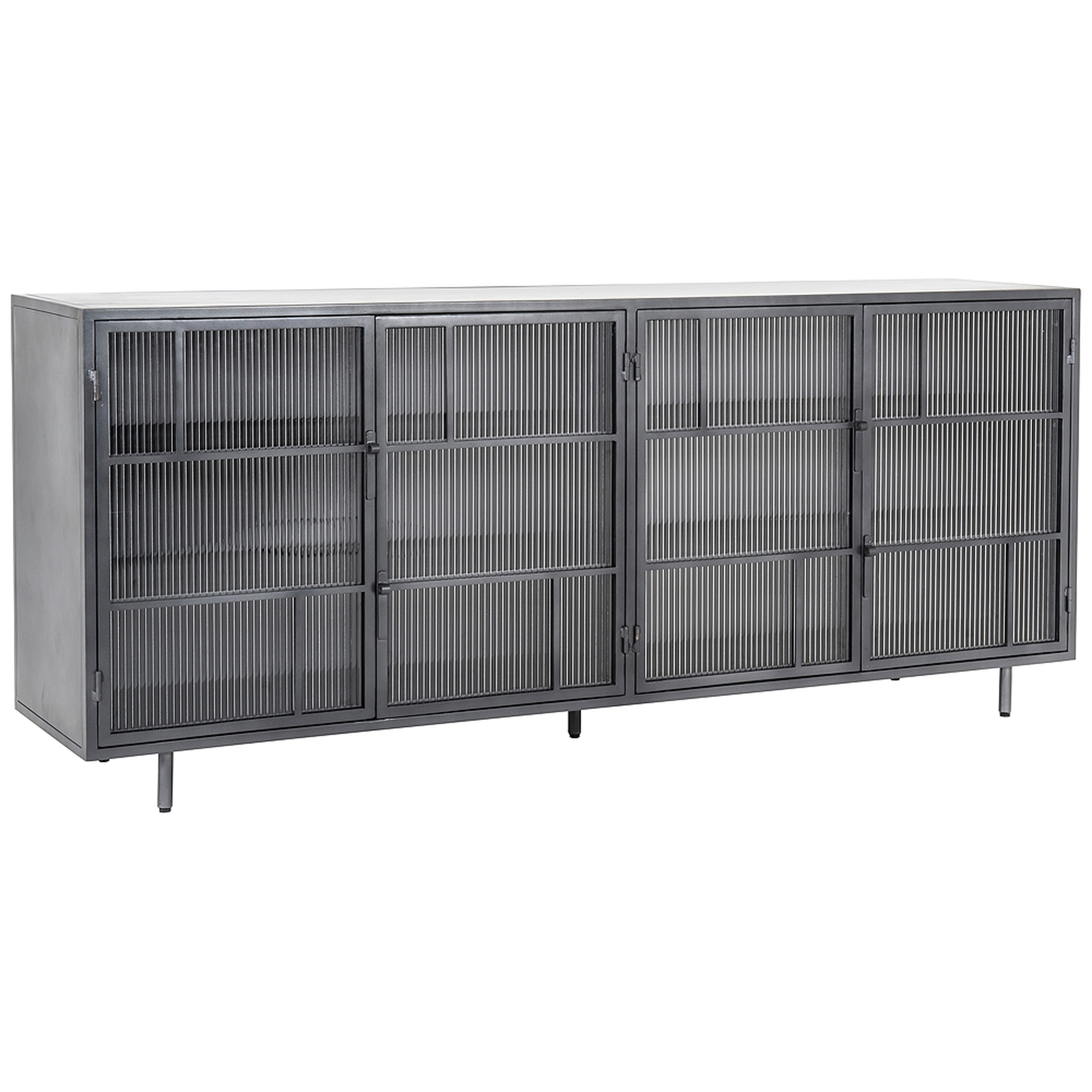 Violet 80" Wide 4-Door Iron and Glass Sideboard - Style # 96E54 - Lamps Plus