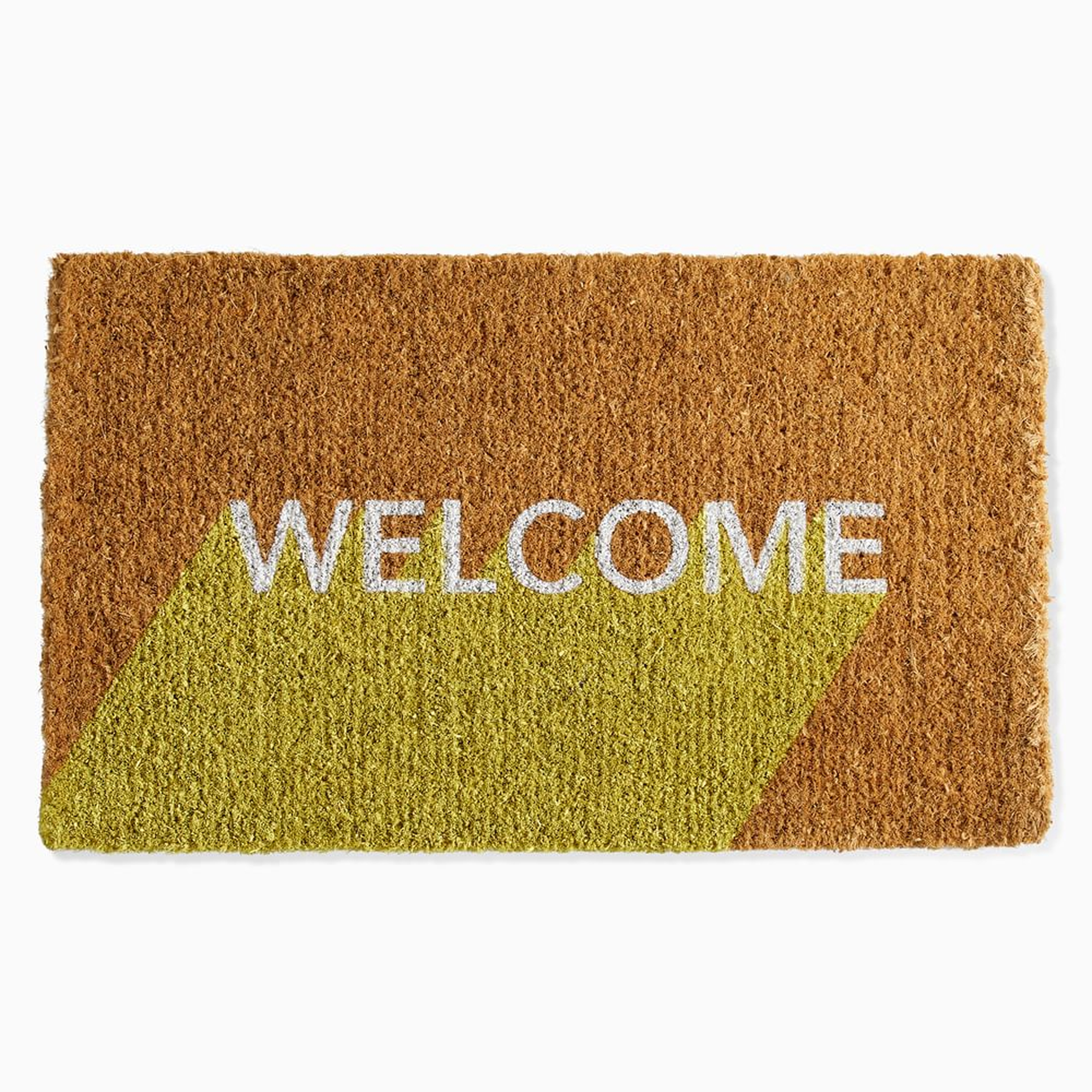 Welcome Block Doormat , 18x30, Sun Yellow - West Elm