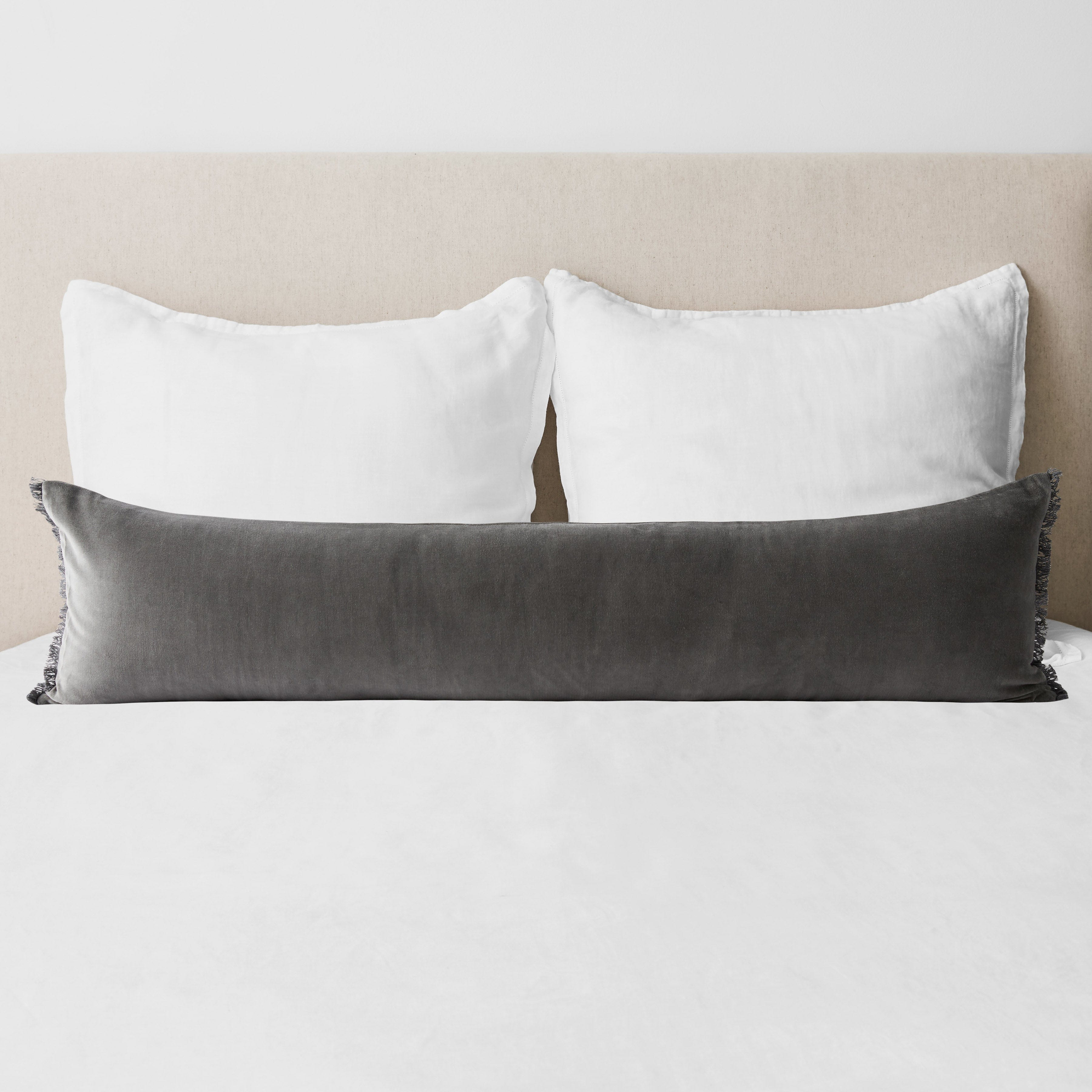 The Citizenry Naveta Velvet Lumbar Pillow | Blue - The Citizenry