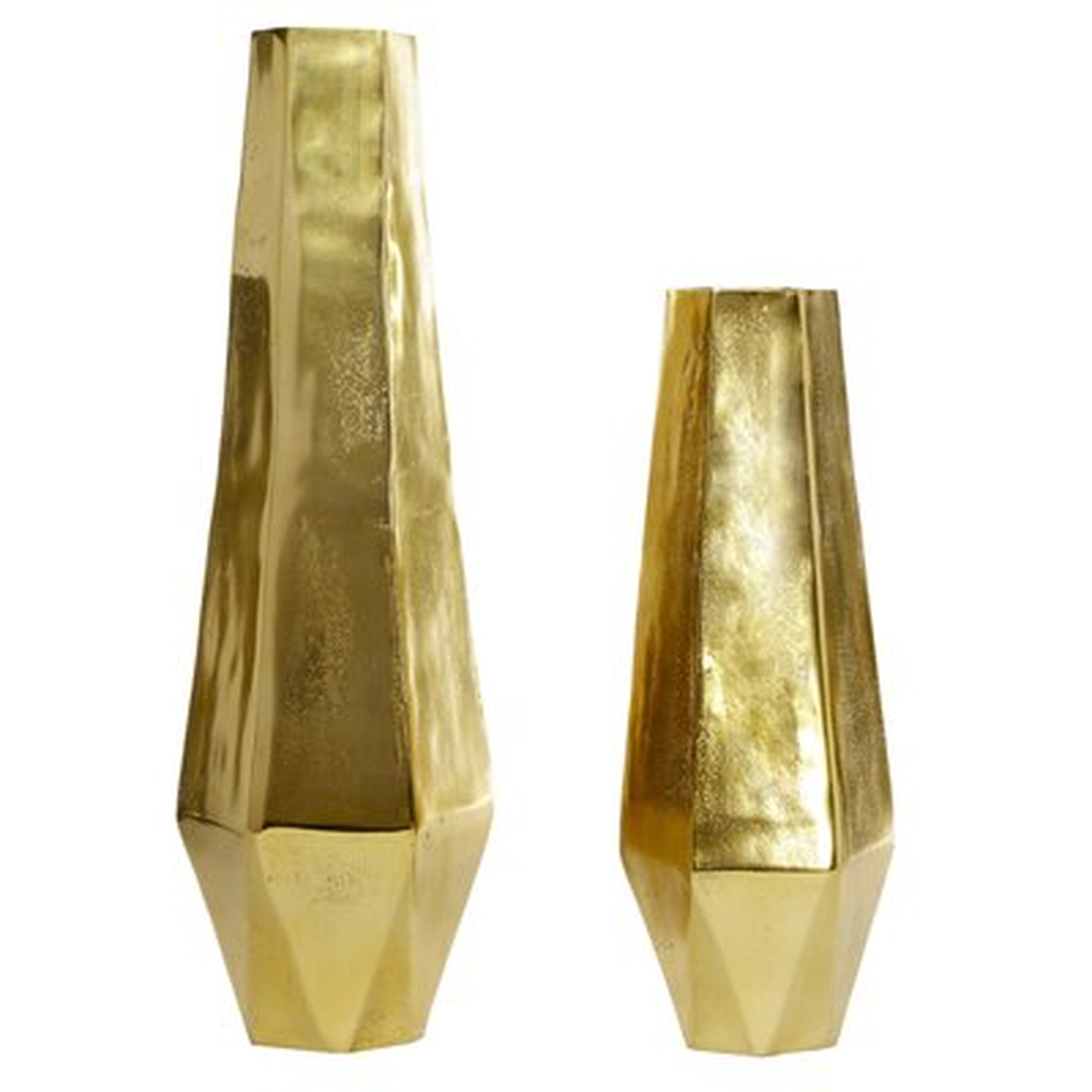 2 Piece Gold Aluminum Table Vase Set - Wayfair