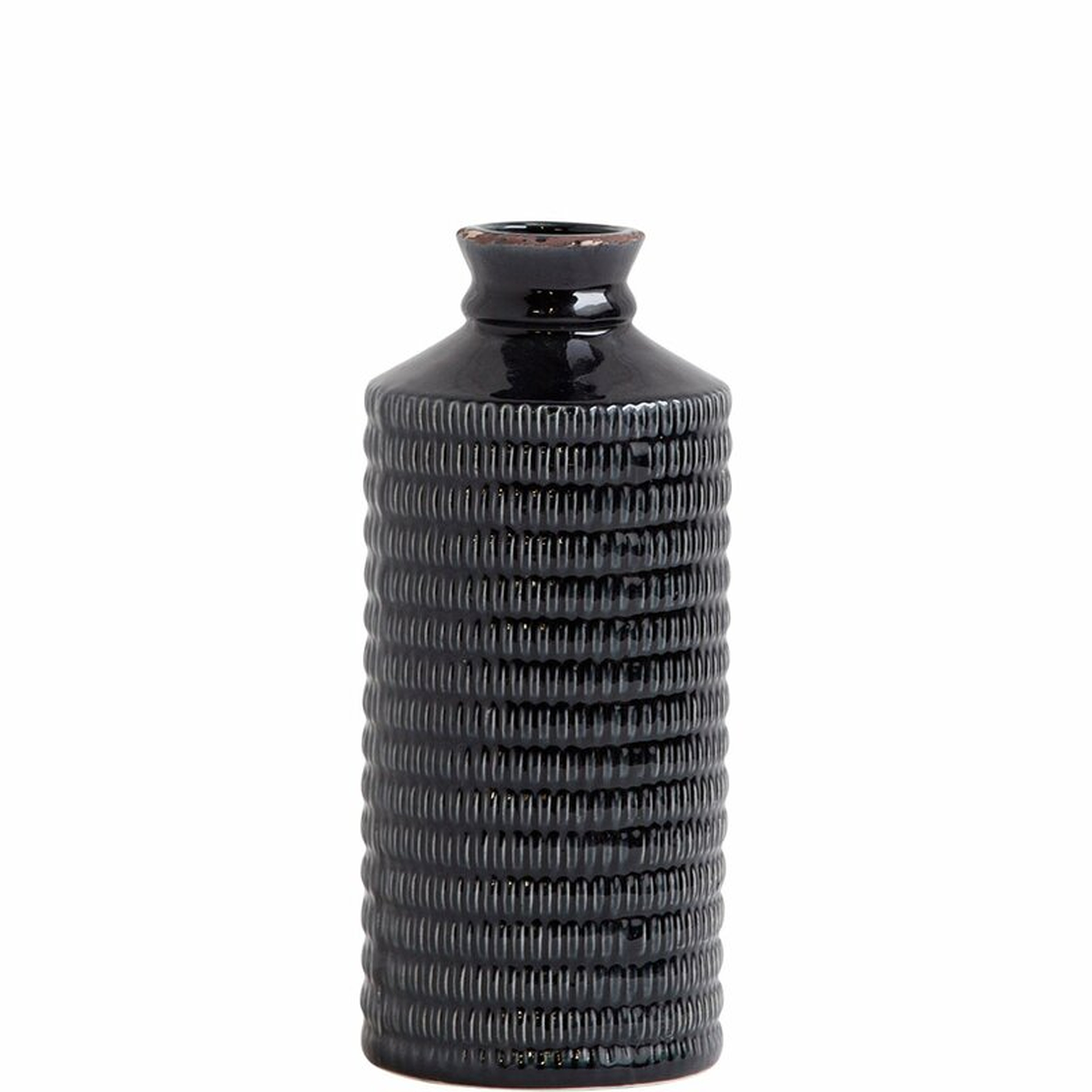 Alston Black Ceramic Table Vase Size: 17" H x 7" W x 7" D - Perigold