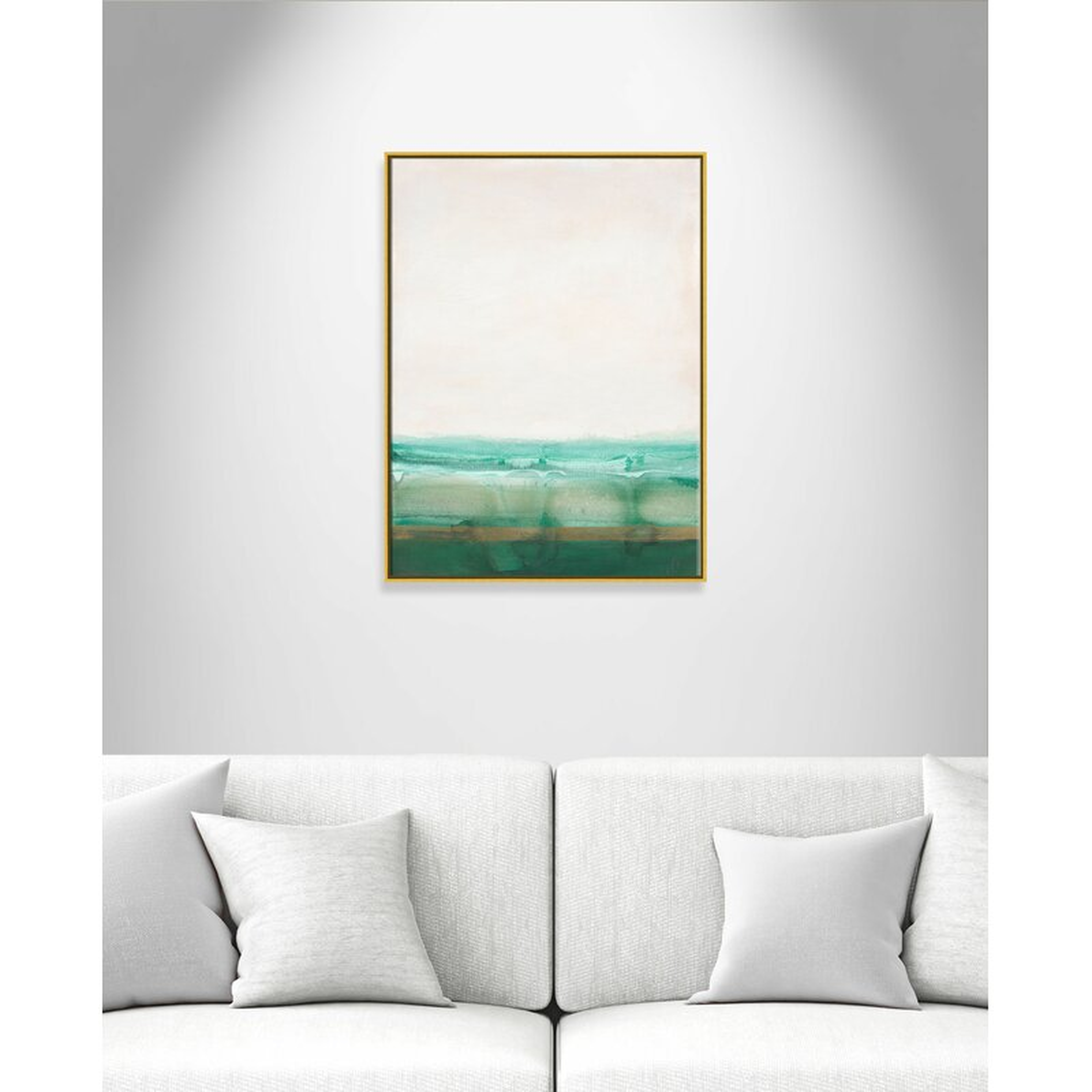 Casa Fine Arts 'Emerald Shores' Floater Frame Painting Print on Canvas Frame Color: Gold Framed, Size: 40" H x 30" W x 2" D - Perigold