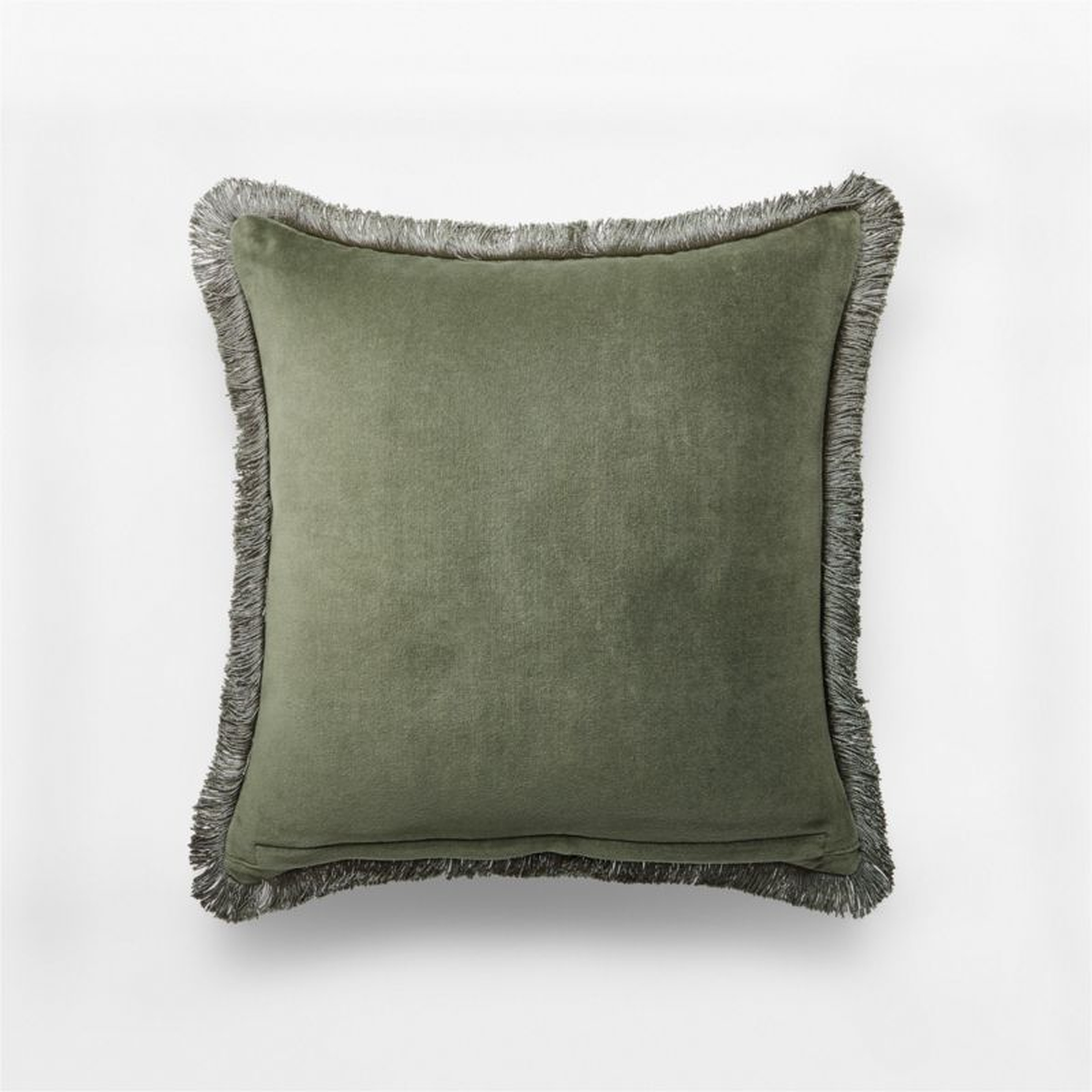 Bettie Forest Green Velvet Throw Pillow with Feather-Down Insert 16" - CB2