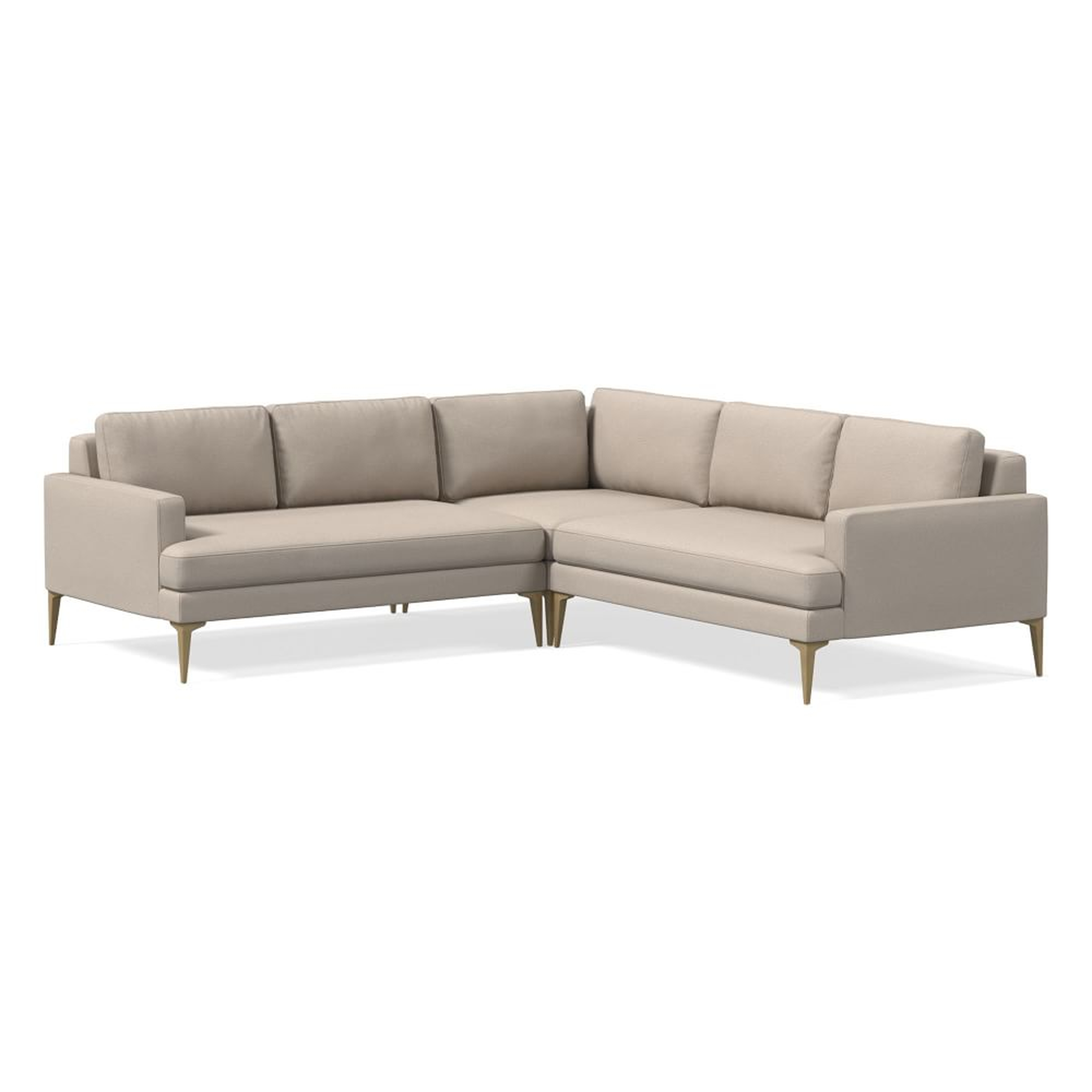 Andes 94" Multi Seat 3-Piece L-Shaped Sectional, Standard Depth, Yarn Dyed Linen Weave, Sand, BB - West Elm