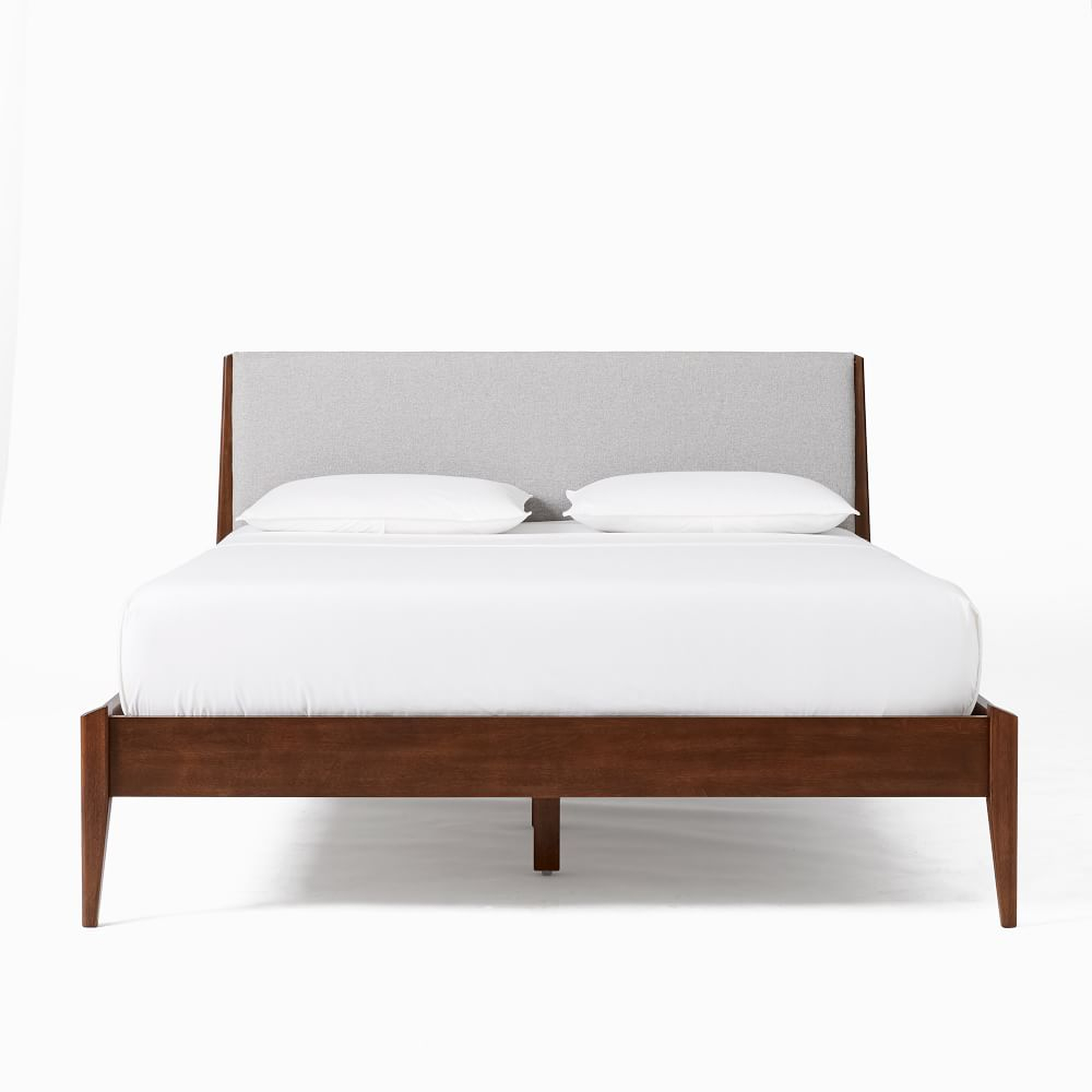 Modern Show Wood Bed, V2 Single Box King, Chenille Tweed, Silver - West Elm