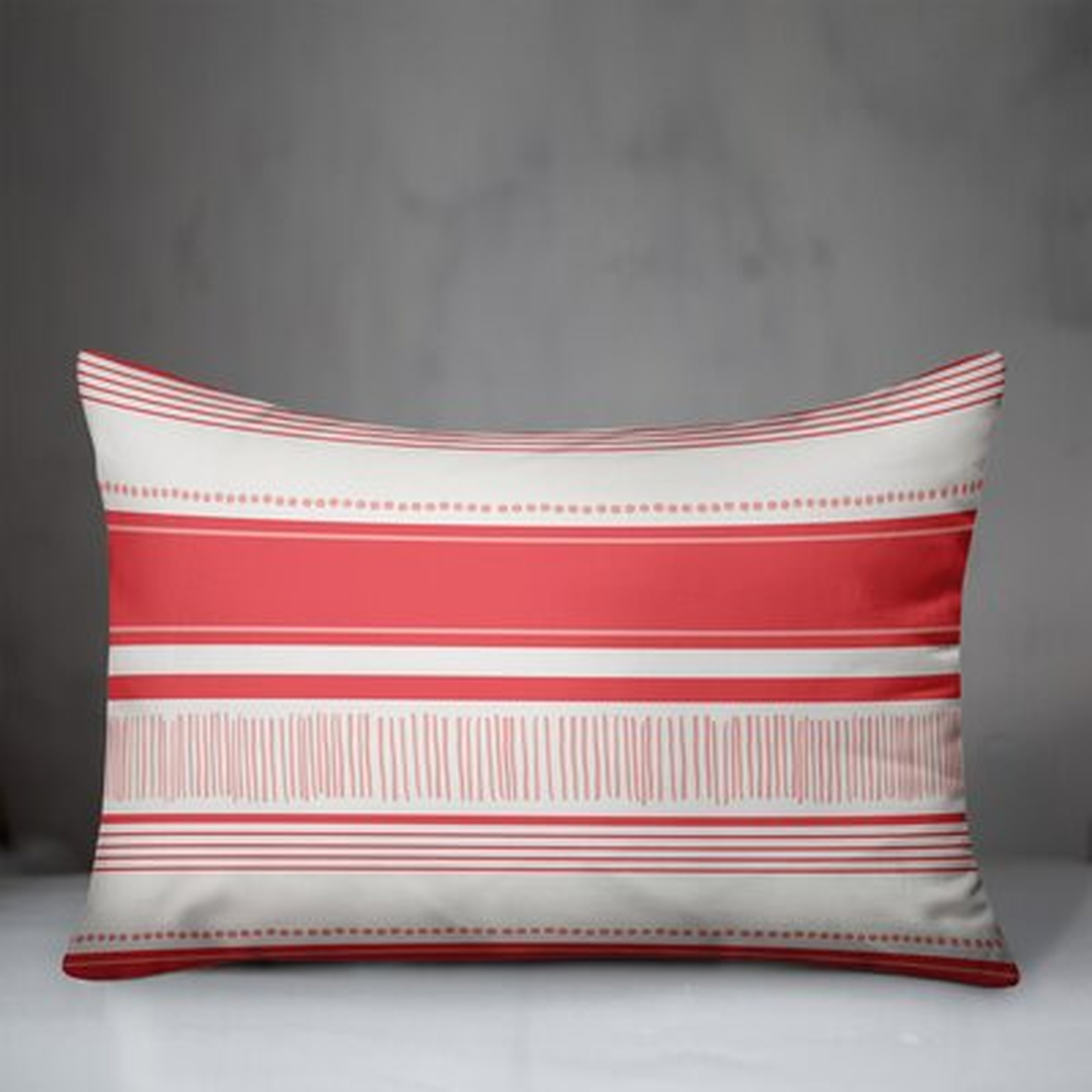 Mario Abstract Sketched Stripes Indoor/Outdoor Lumbar Pillow - Wayfair