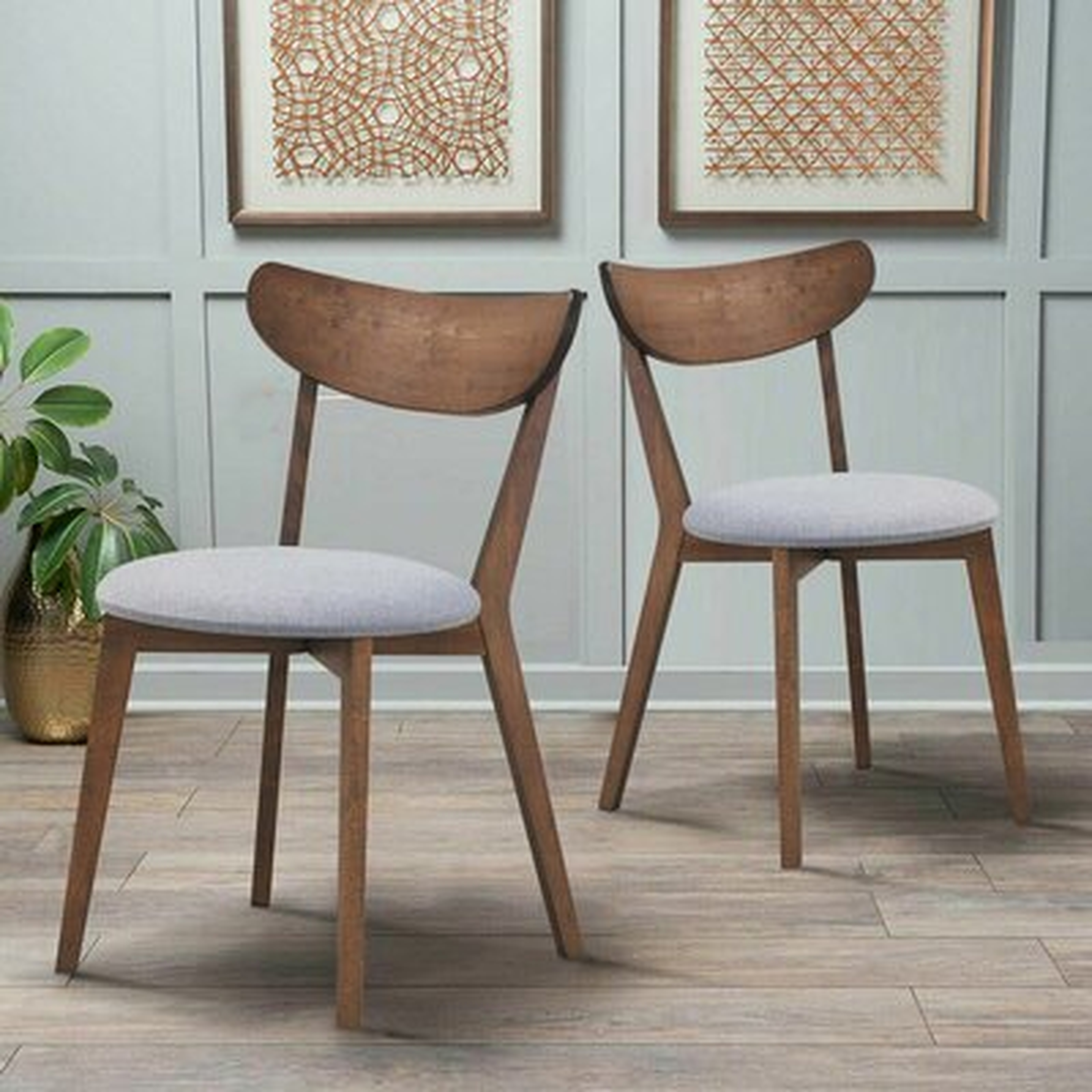 Ussery Side Chair in Walnut/Gray - set 2 - Wayfair
