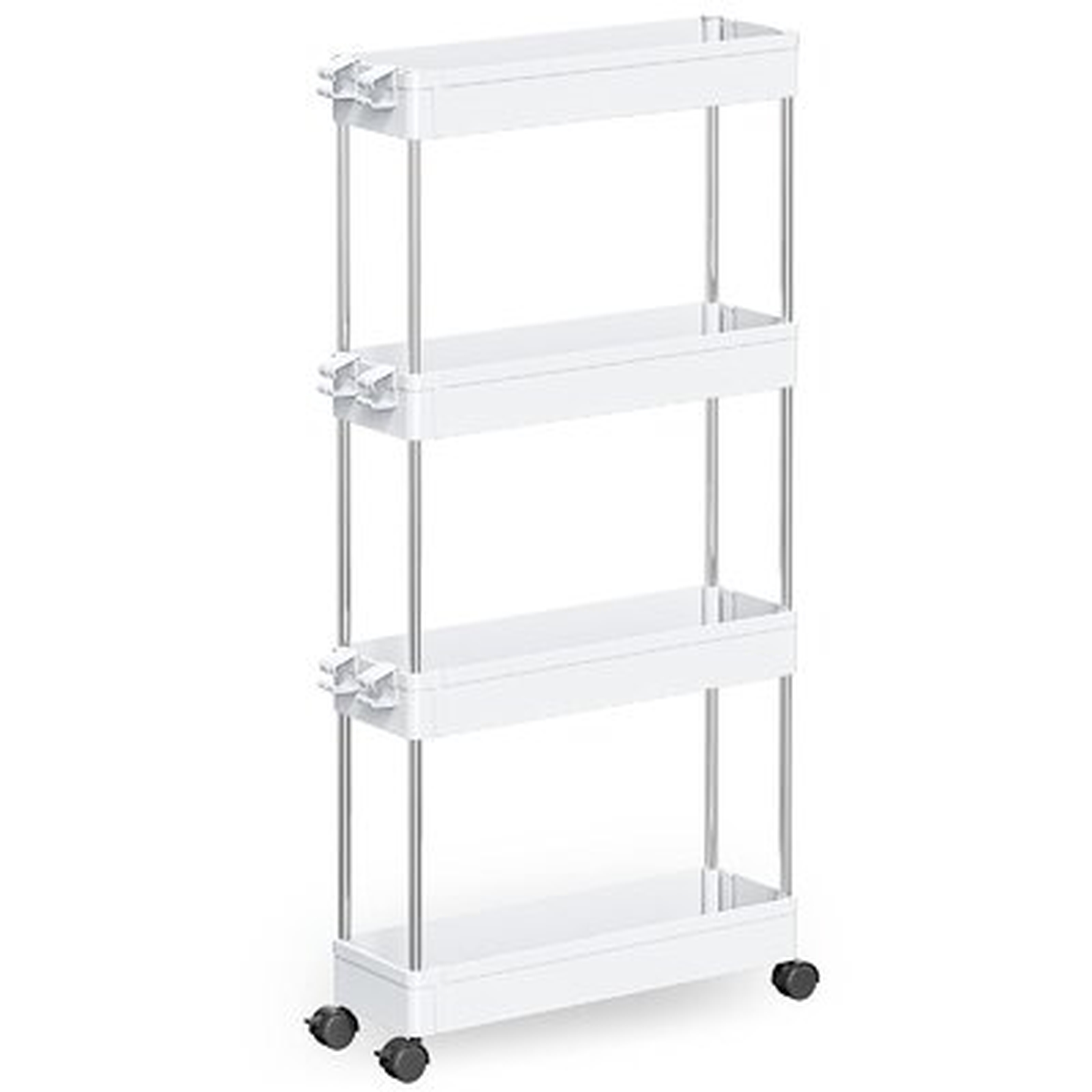 Slim Storage Cart 4 Tier Heavy Duty Rolling Utility Cart Mobile Slide Out Organizer, Shelving Unit With Wheels Bathroom, Kitchen, Laundry & Narrow Places By - Wayfair