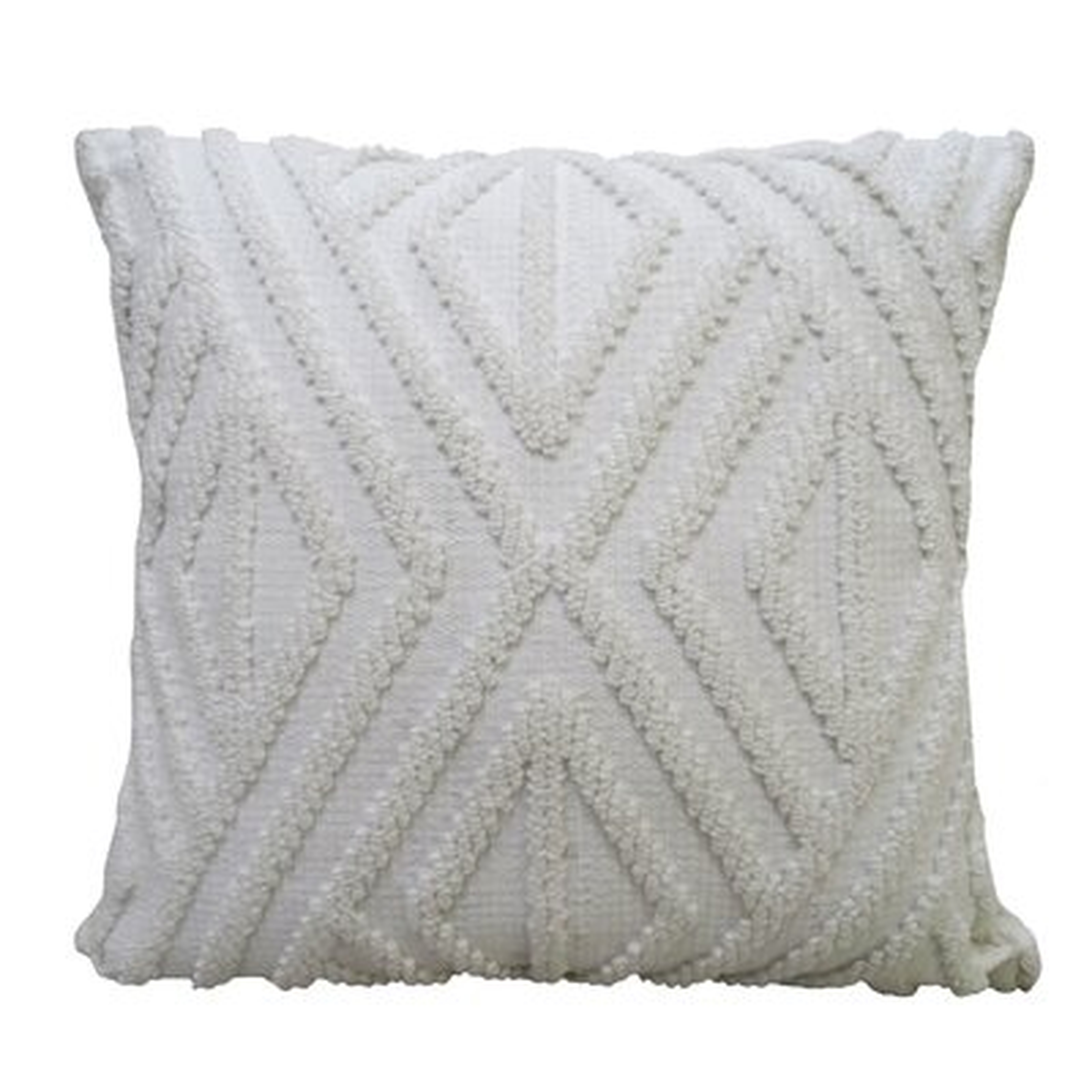 Chicos Home White Outdoor Indoor Decorative Diamond Pillow 18"X18" - Wayfair
