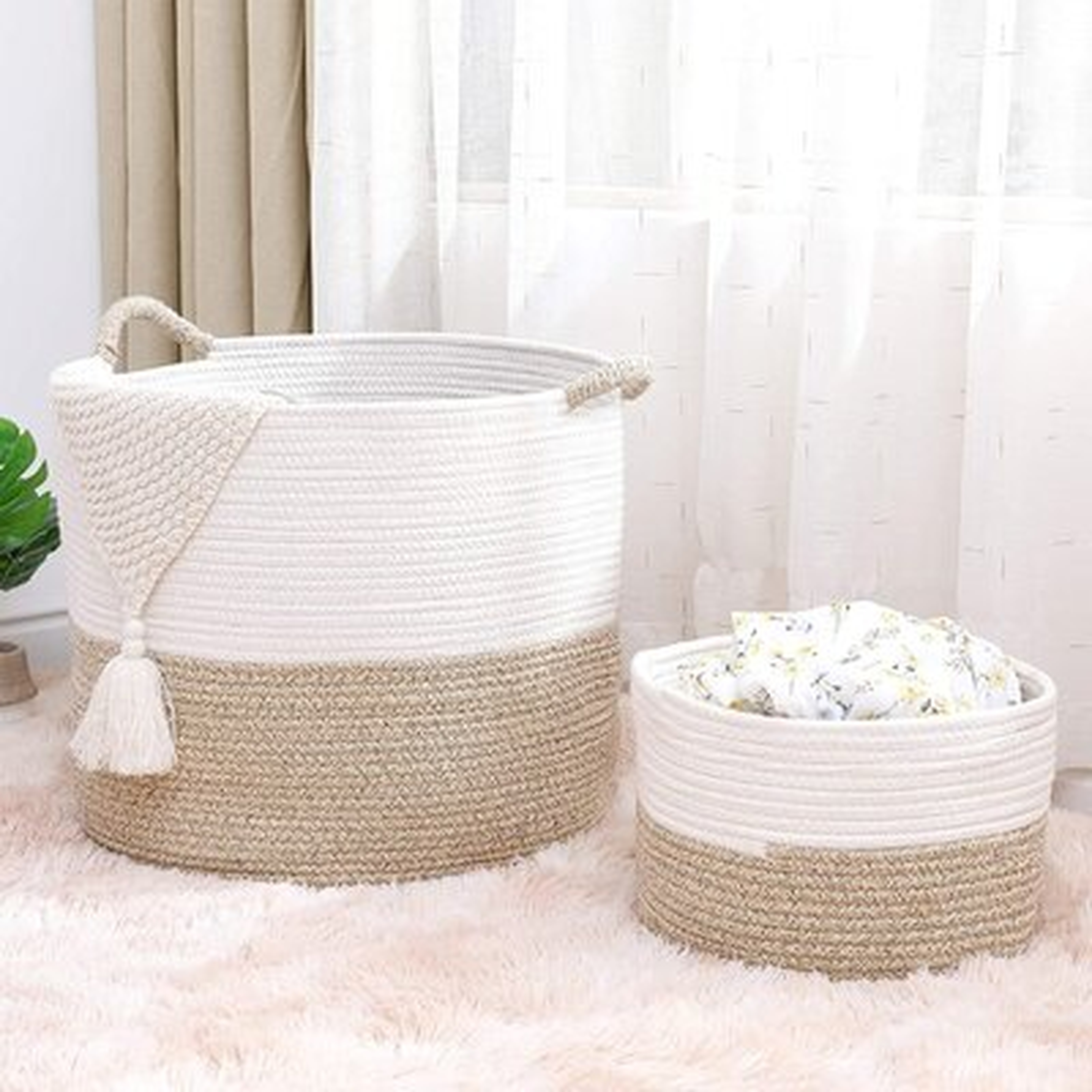 2 Piece Fabric Basket Set - Wayfair