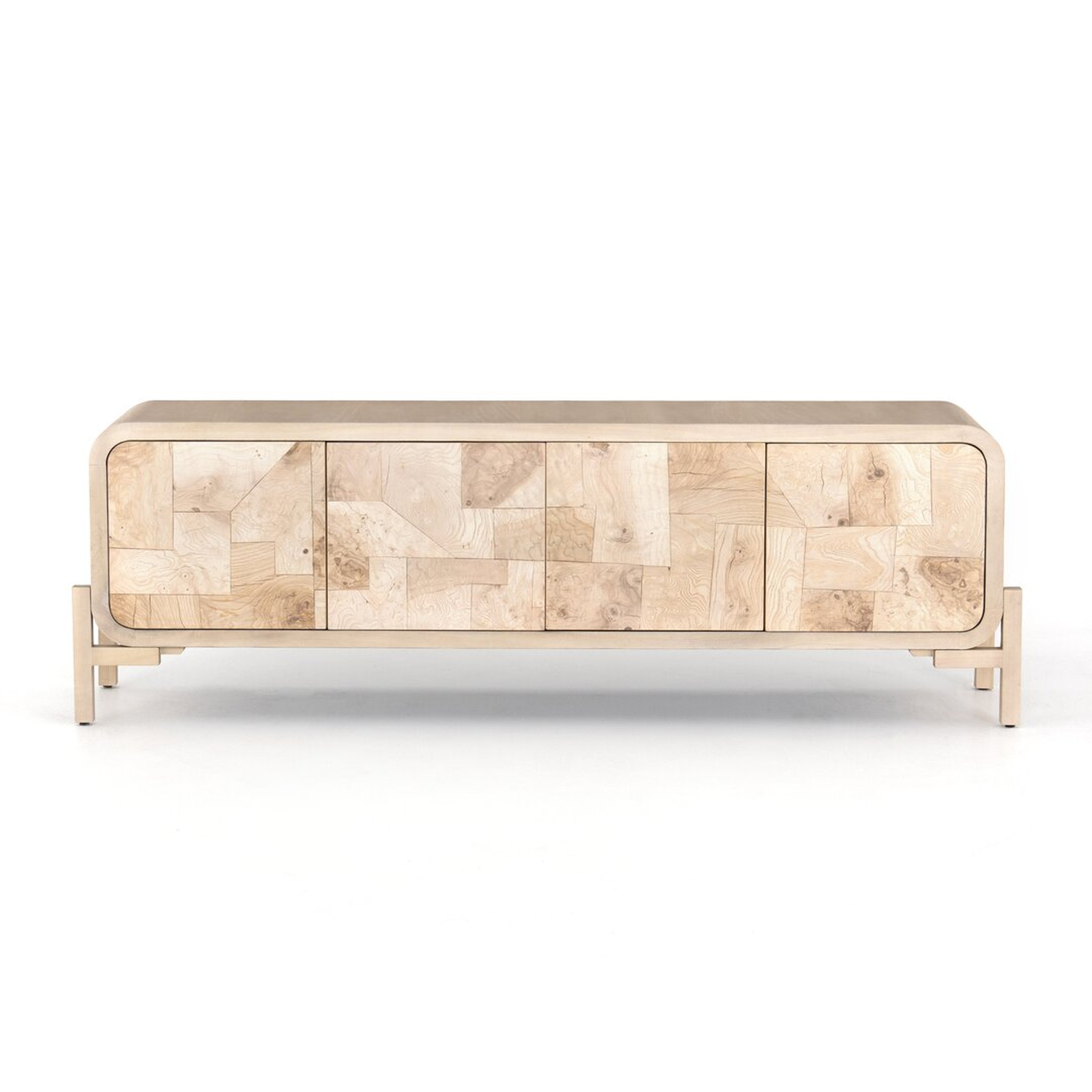 "Four Hands Wiley Media Console-Bleached Burl" - Perigold