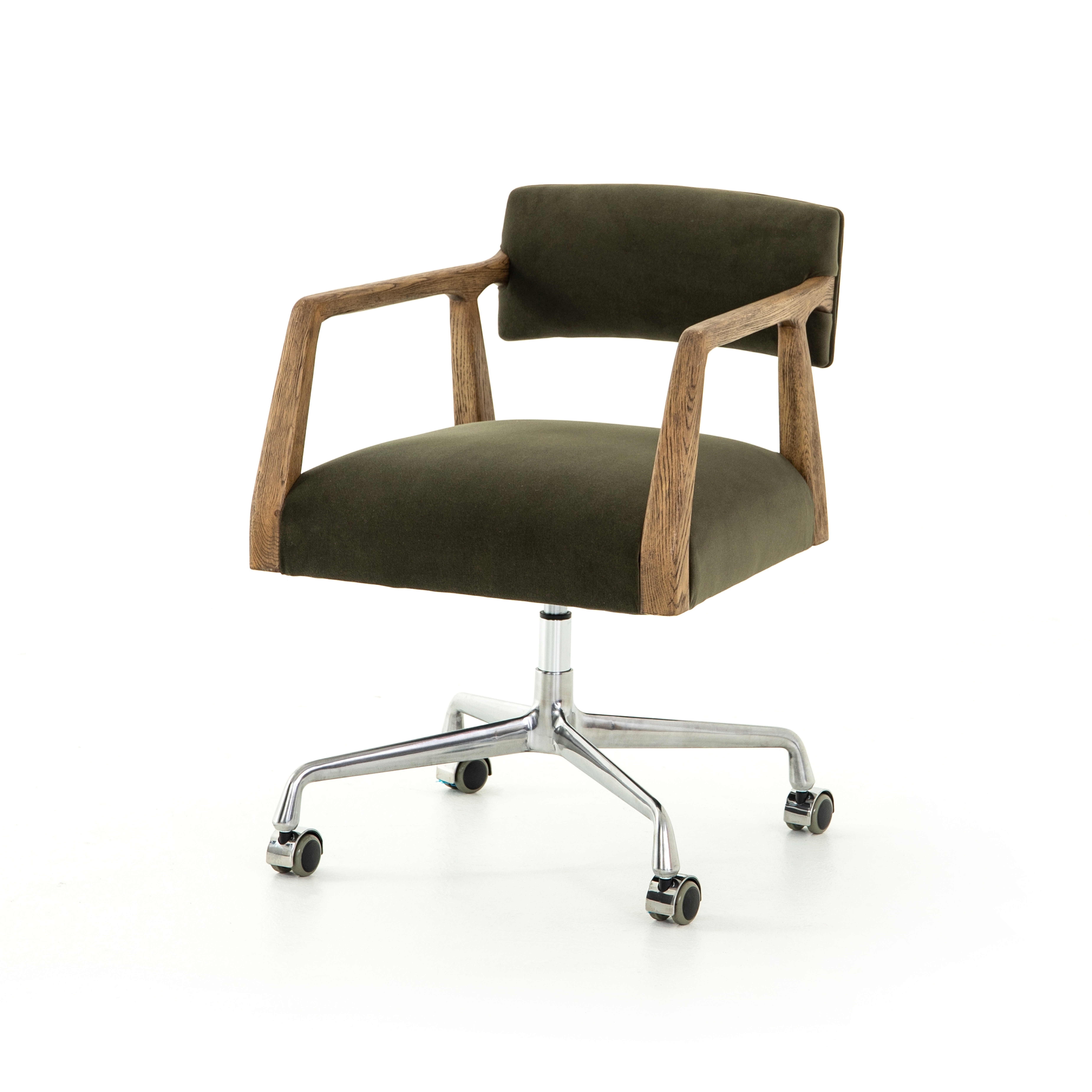 Tyler Desk Chair-Modern Velvet Loden - Four Hands