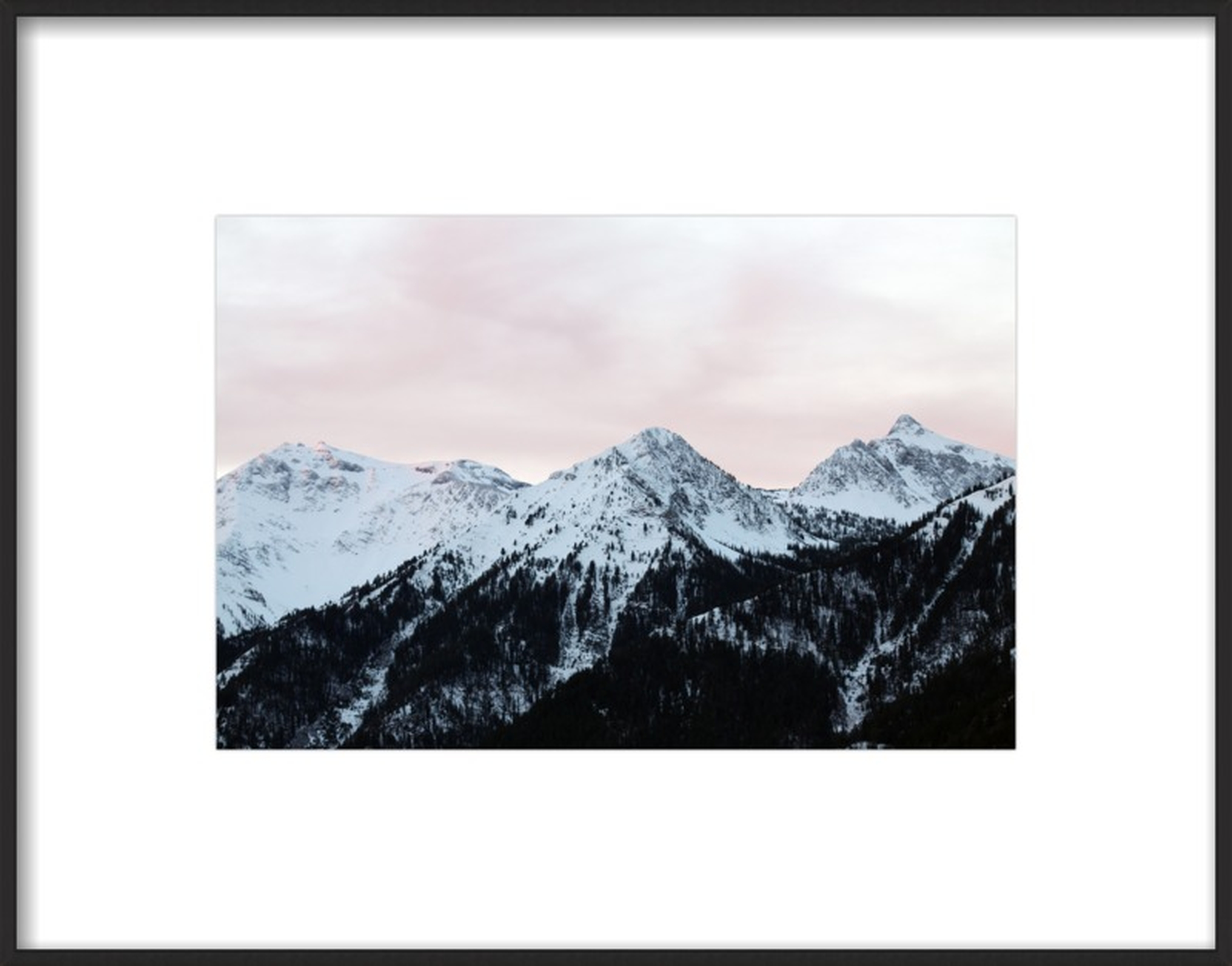 Pink Sky and Mountains in the morning by Lucy Snowe for Artfully Walls - Artfully Walls