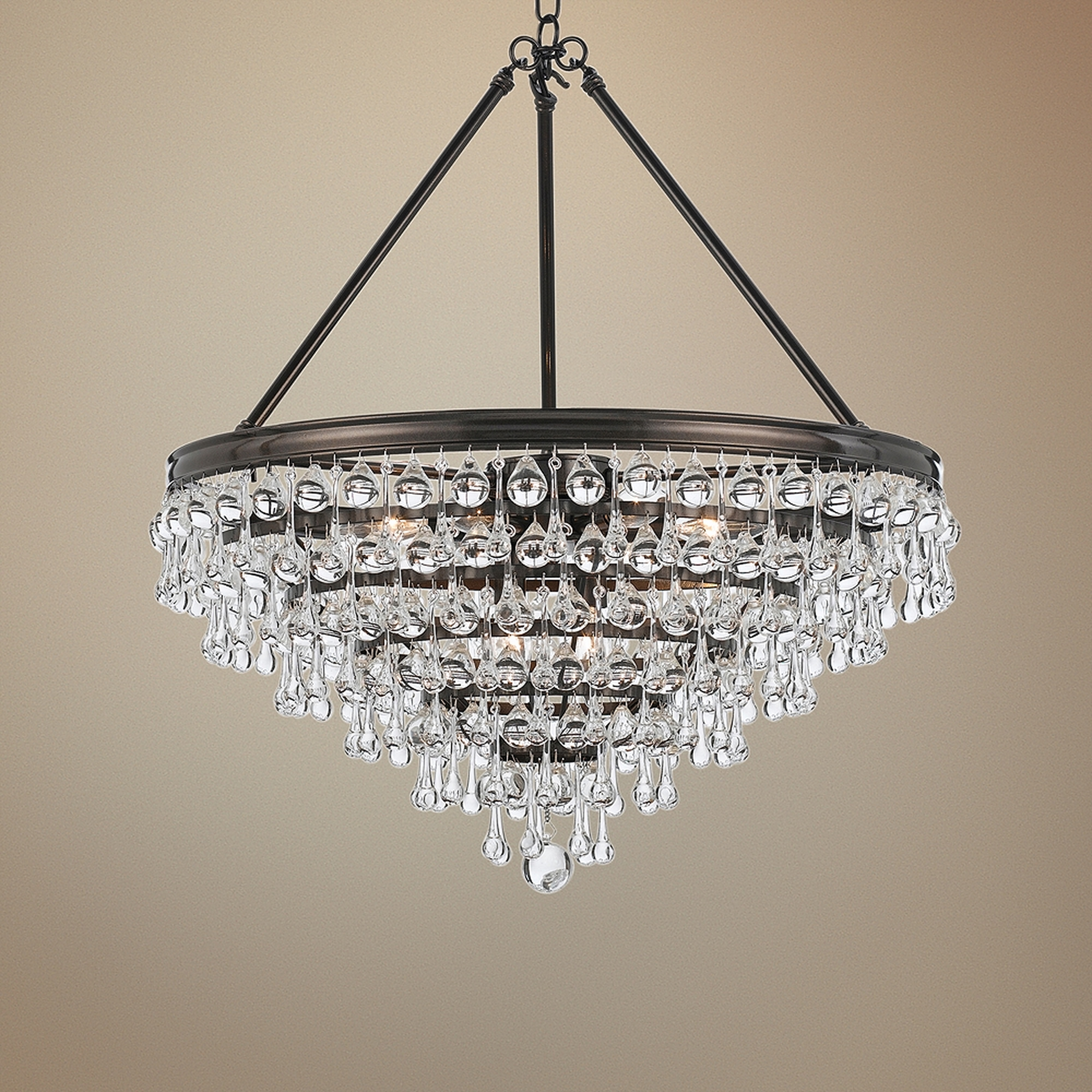 Calypso 24" Wide Vibrant Bronze and Crystal Chandelier - Style # 6F644 - Lamps Plus