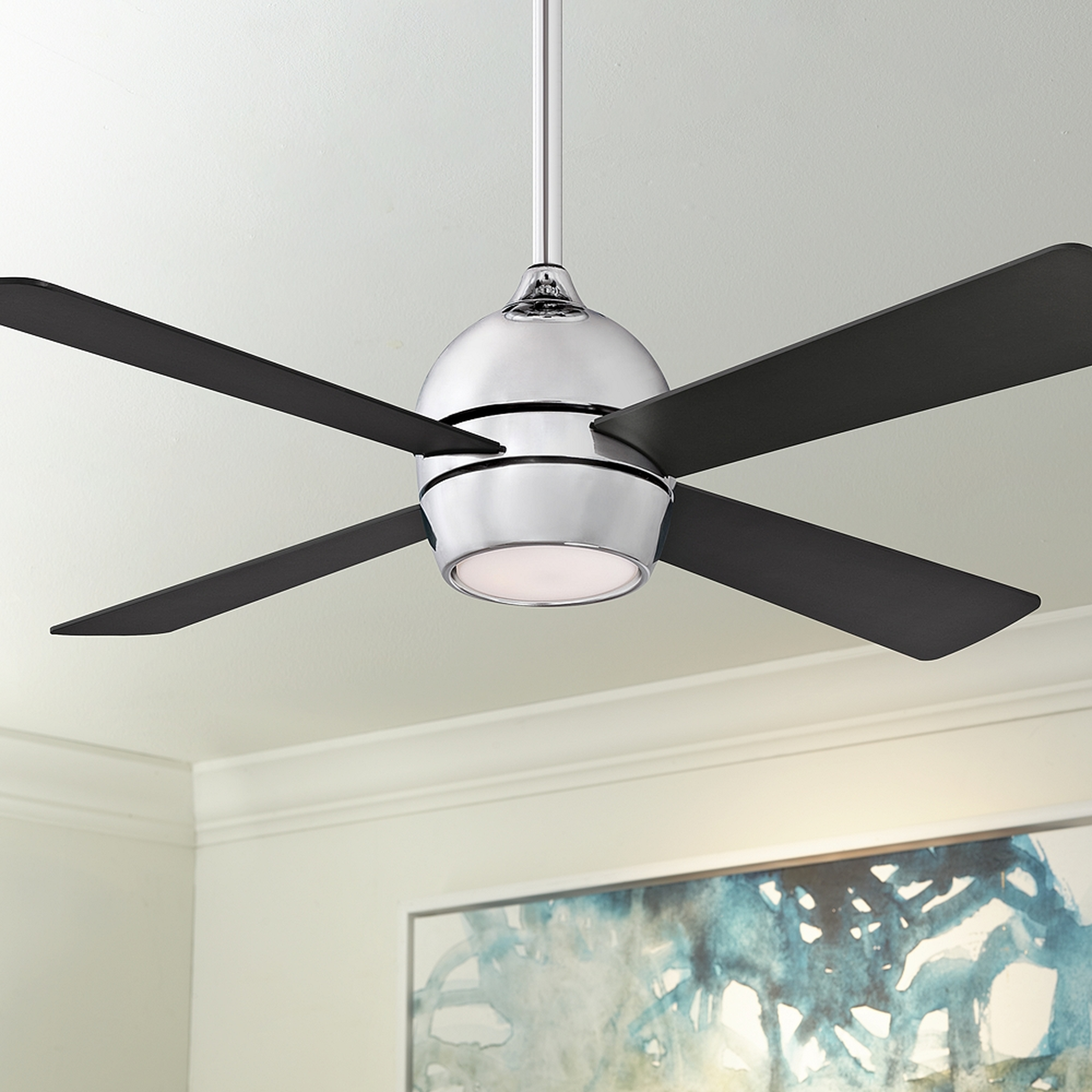 44" Fanimation Kwad Chrome and Black LED Ceiling Fan - Style # 83T53 - Lamps Plus