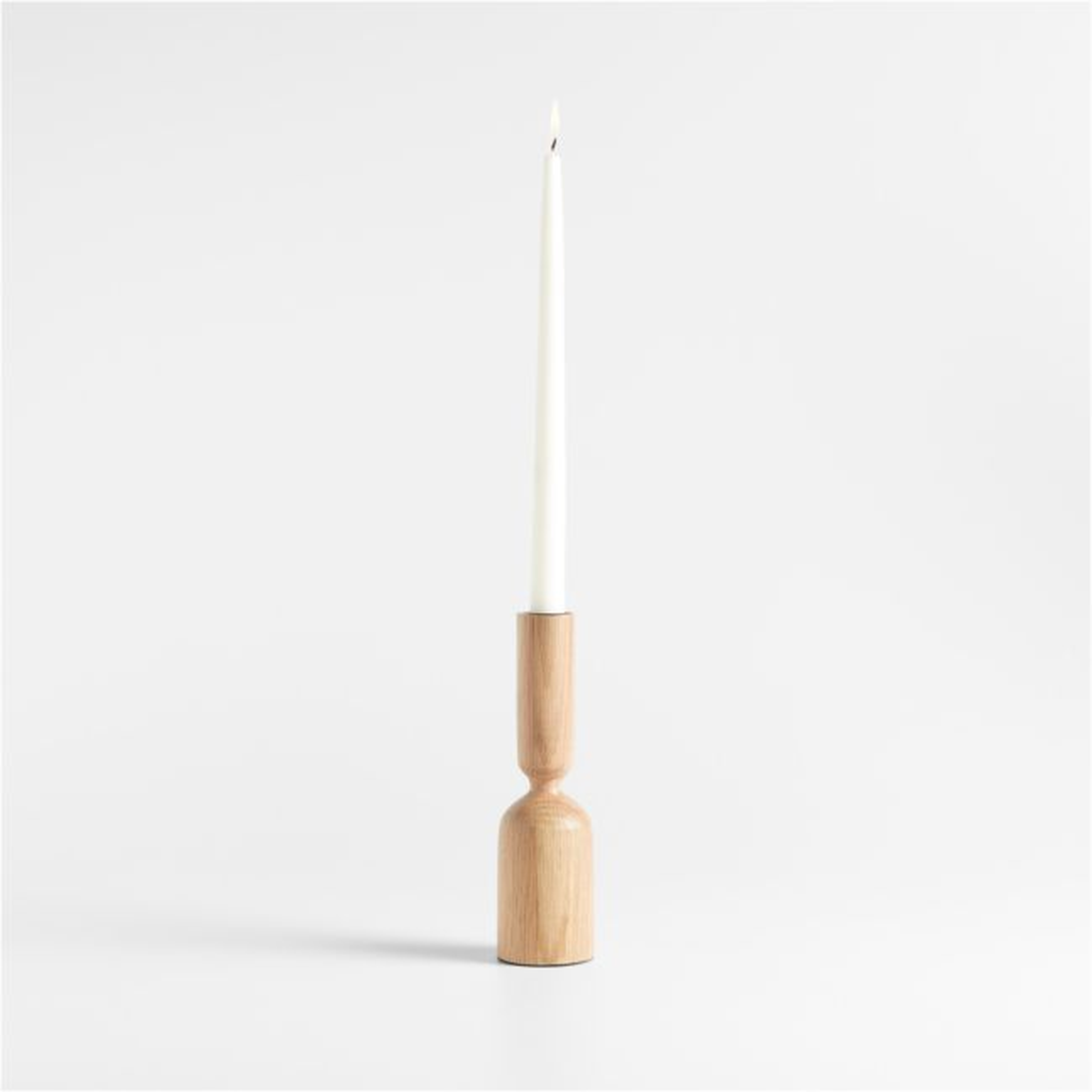 Asker Natural Wood Taper Candle Holder 8.5" - Crate and Barrel