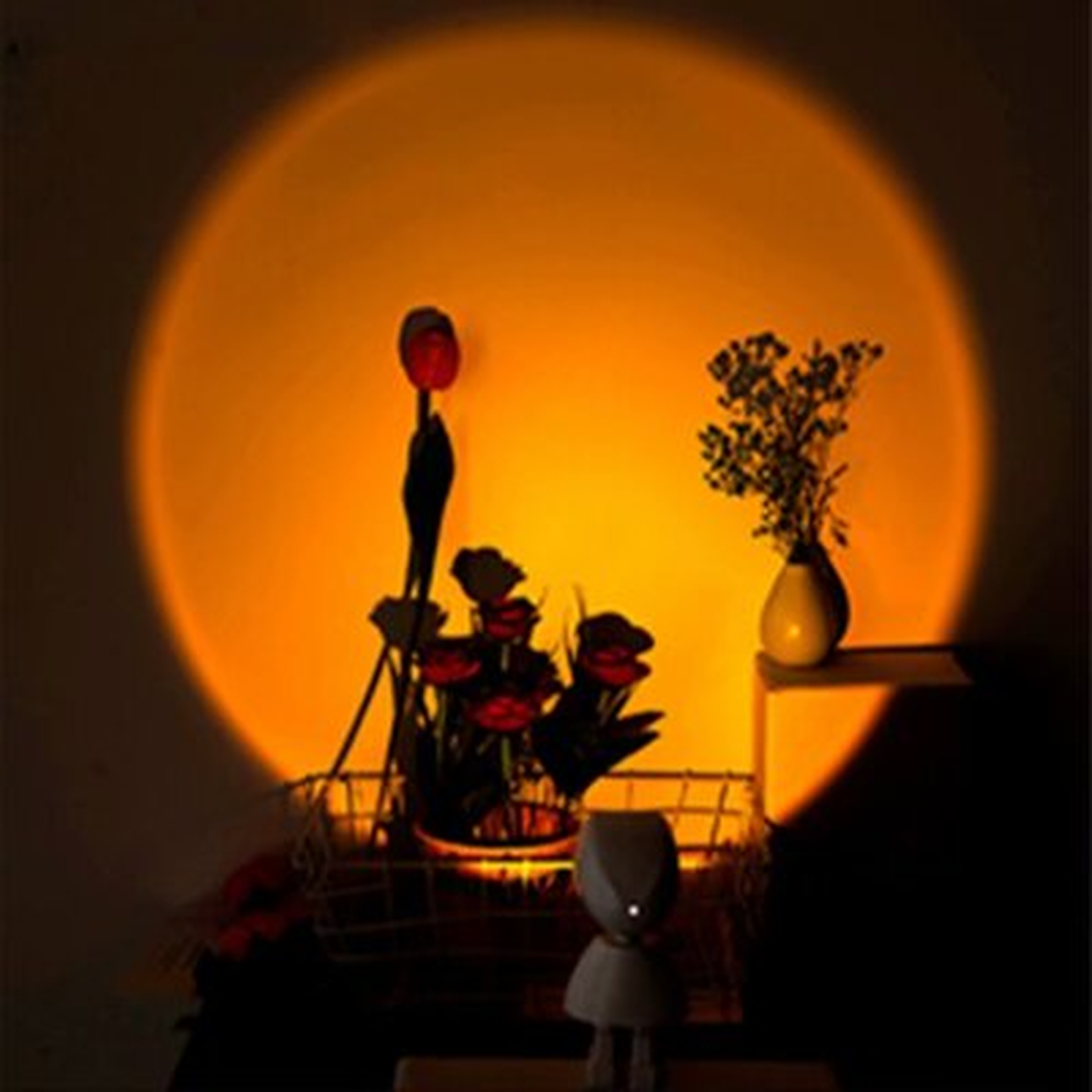 Night Light Sunset Projection Lamp, Robot Sunset Lamp, Rainbow Floor Lamp  - Red - Wayfair