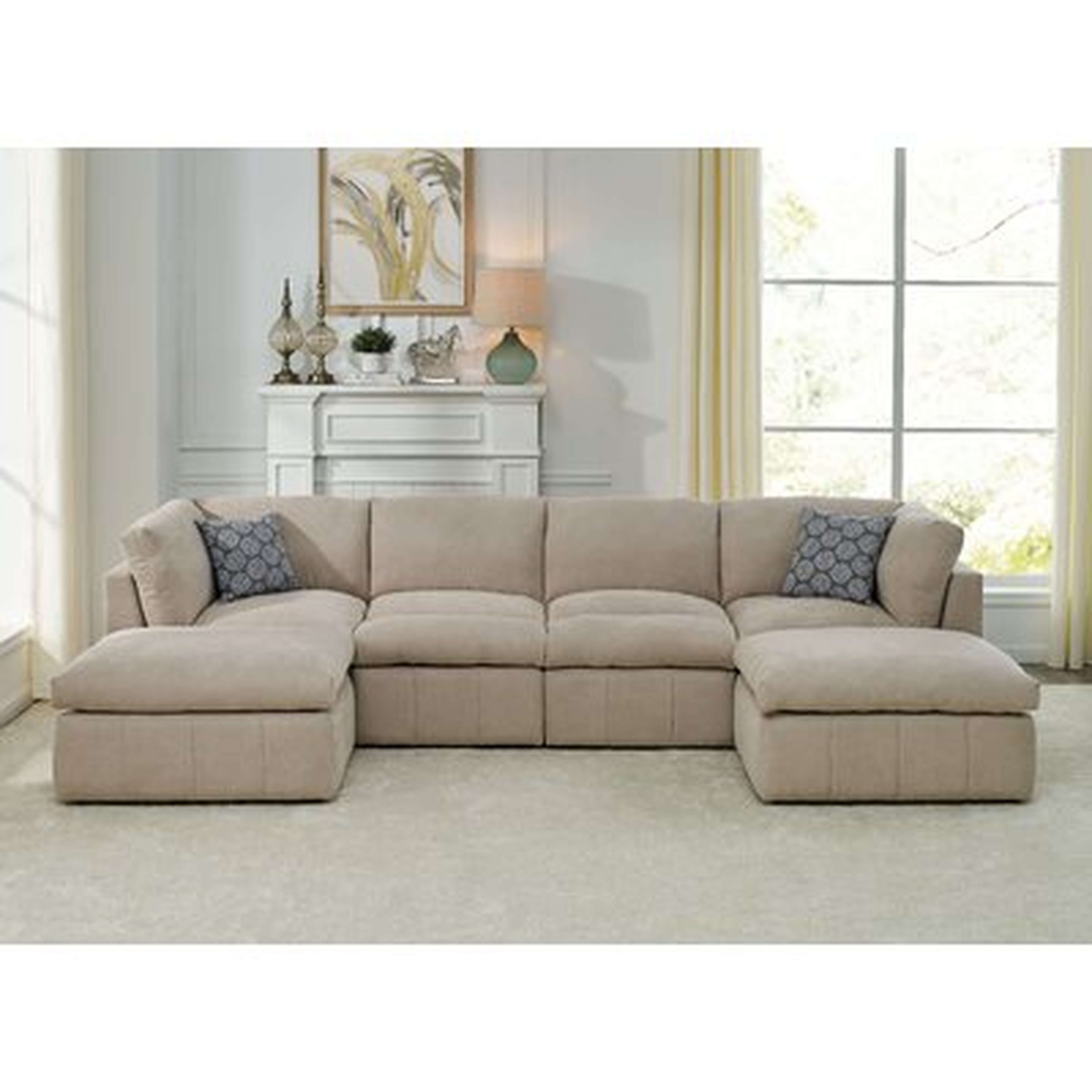 Anchoretta 134" Wide Reversible Modular Sectional with Ottoman - Wayfair