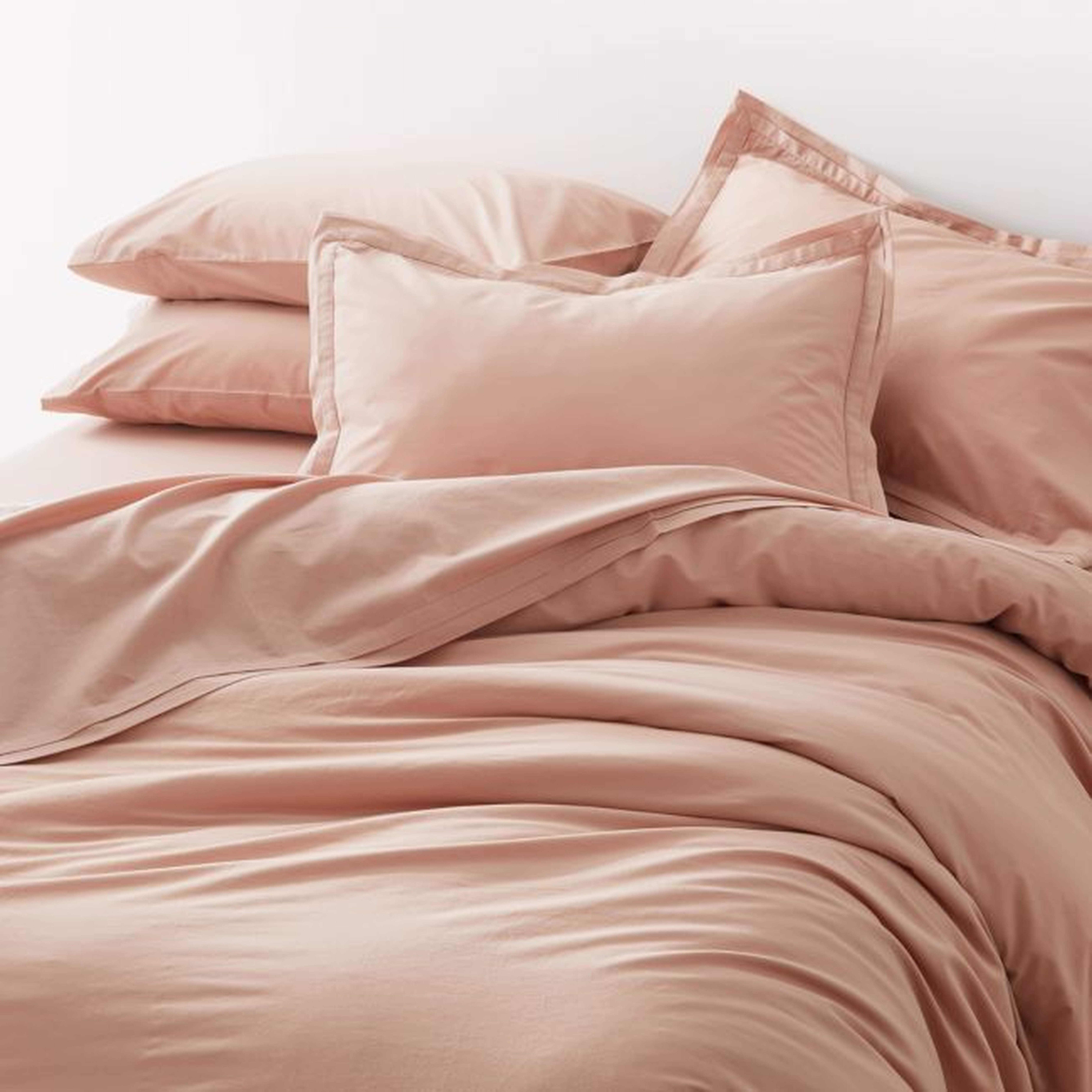Mellow Blush Organic Cotton King Duvet Cover - Crate and Barrel