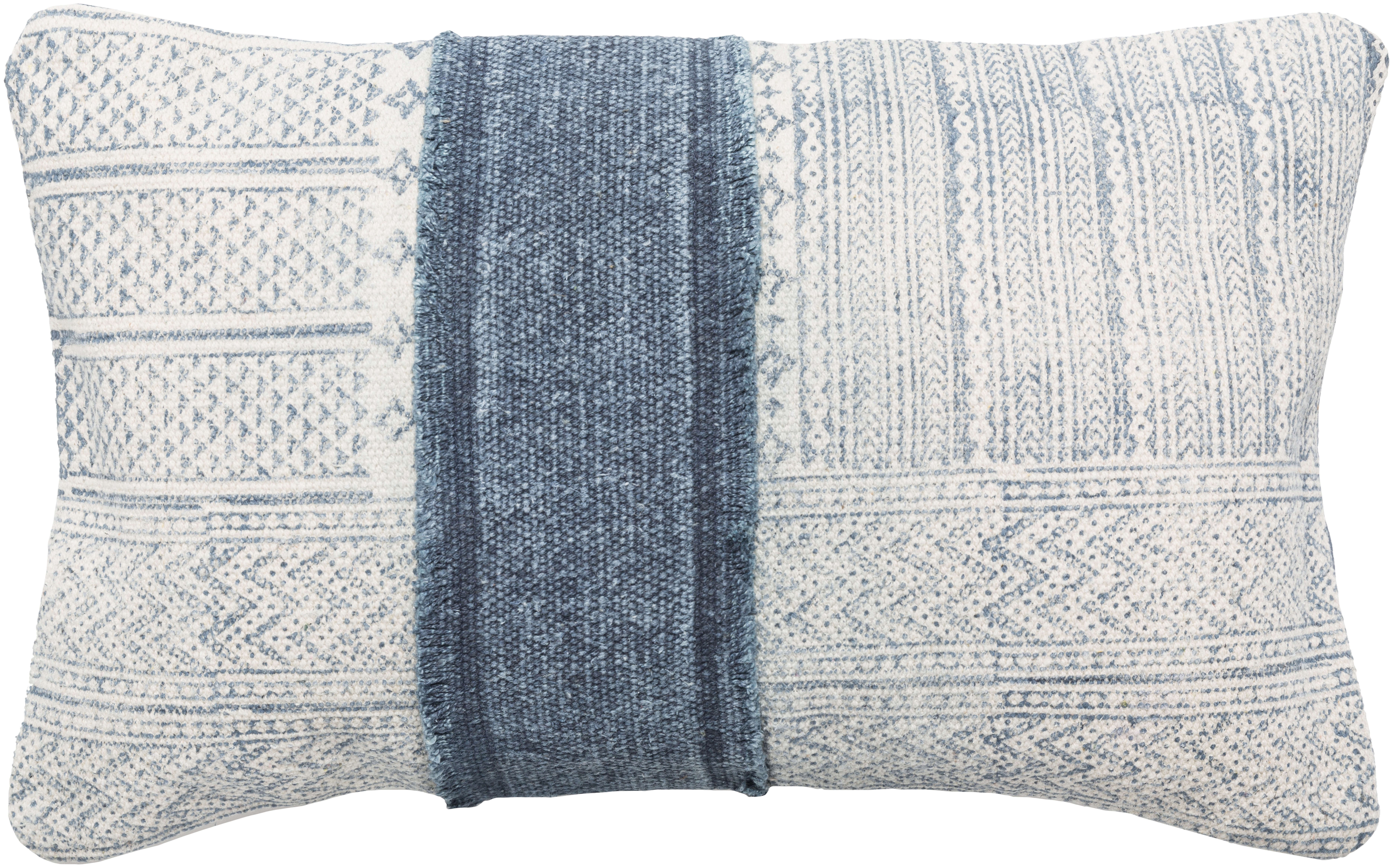 Lola Lumbar Pillow, 22" x 14", Denim & White - Neva Home