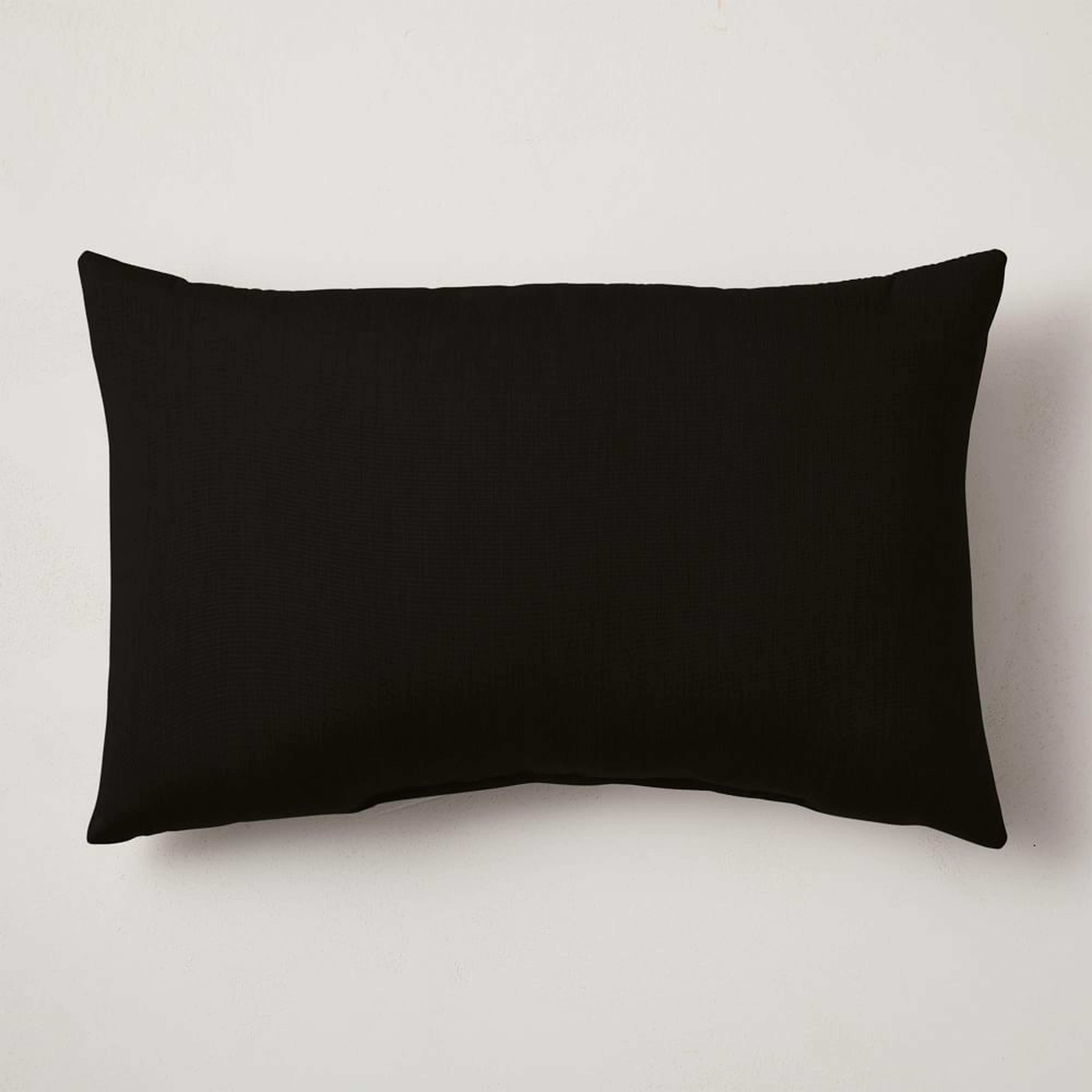 Sunbrella Indoor/Outdoor Canvas Pillow, 16"x24", Black - West Elm
