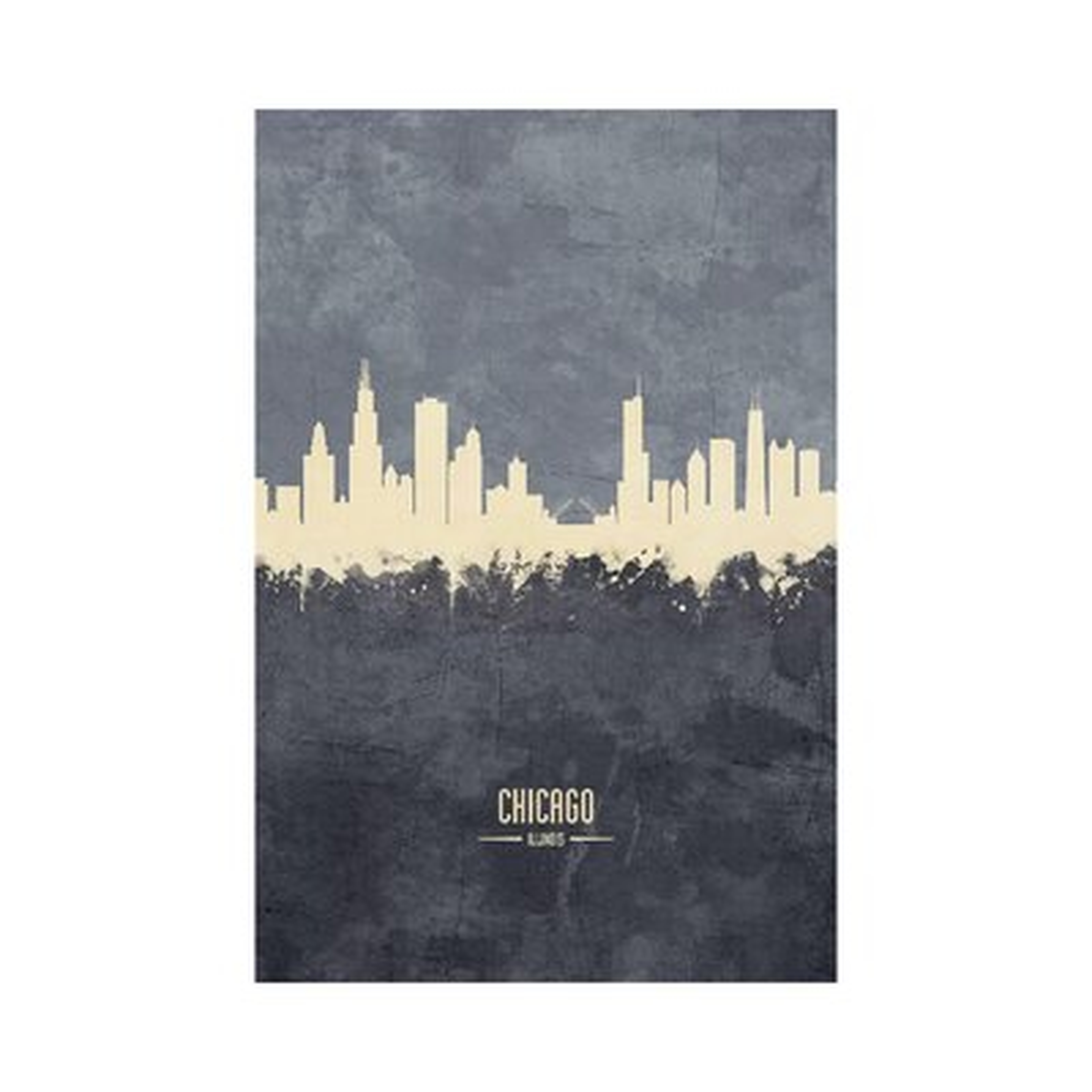 Chicago Illinois Skyline Gray - Wrapped Canvas Painting Print - Wayfair
